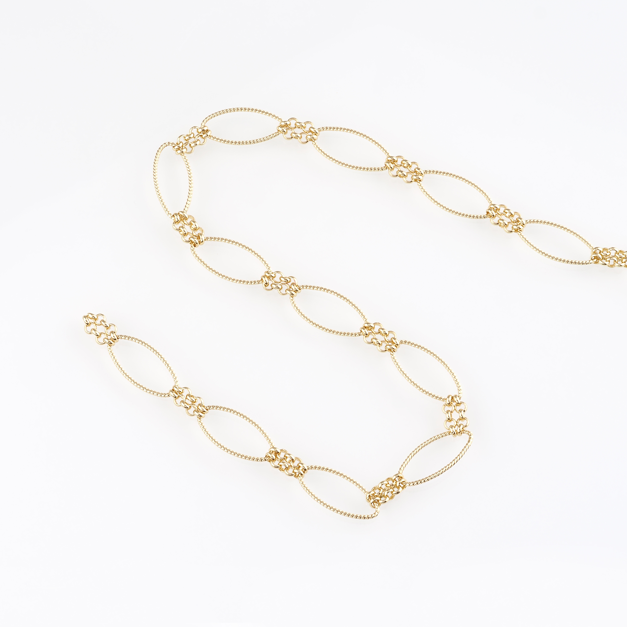 18K Gold Filled Oval Chain Necklace,Dainty Link Chain,Gold Oval Chain Necklace for DIY Jewelry Making Supply