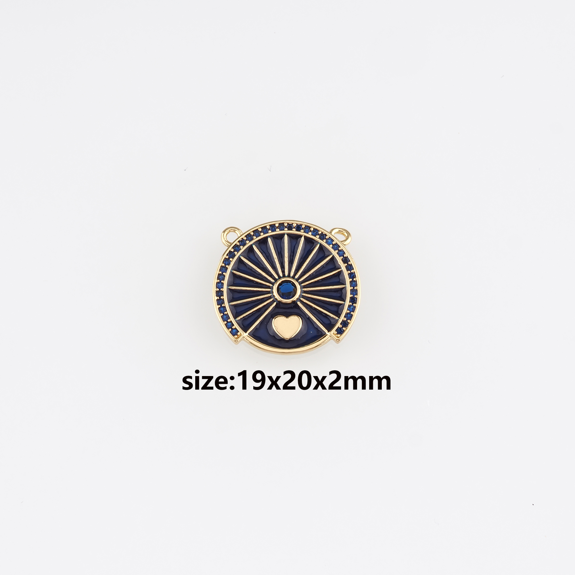 18K Gold Filled Heart Pendant,Enamel Heart Charm Earrings Necklace for DIY Jewelry Making Supply