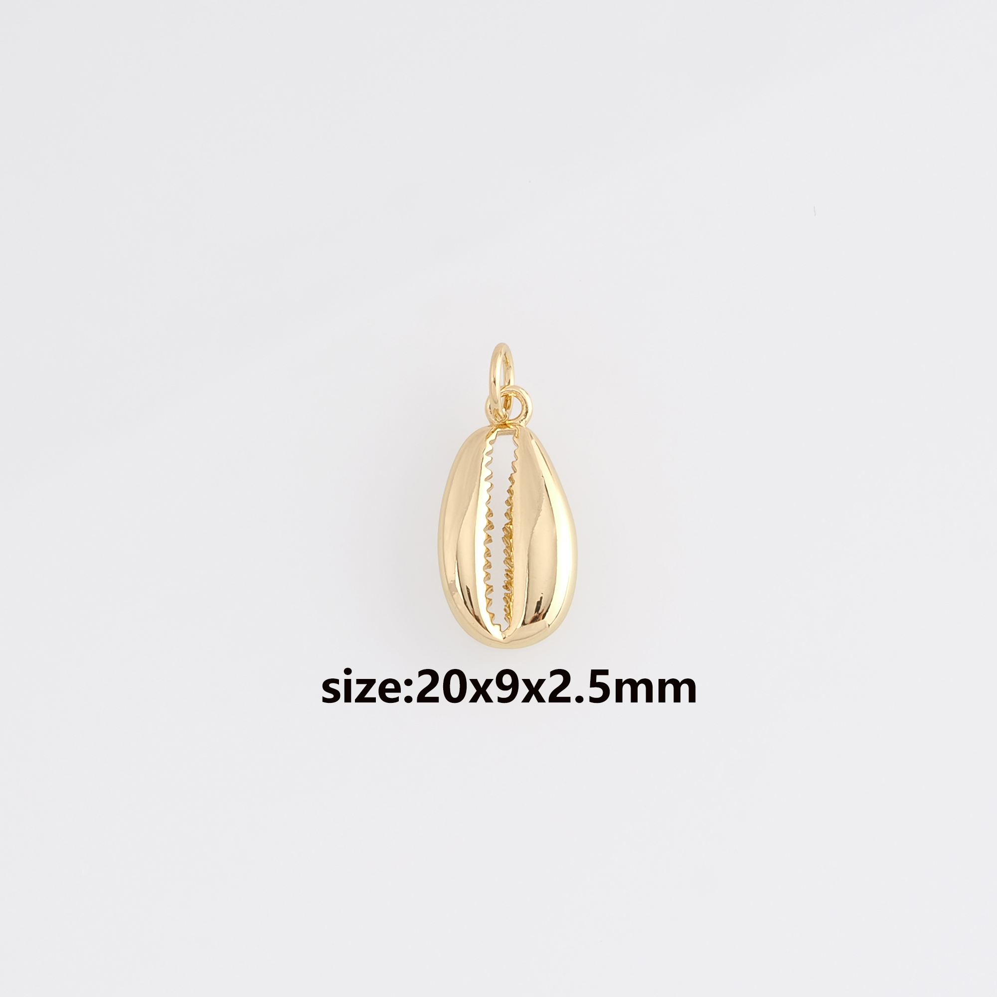 18K Gold Filled Cowrie Shell Pendant,Shell Charm Earrings Necklace for DIY Jewelry Making Supply