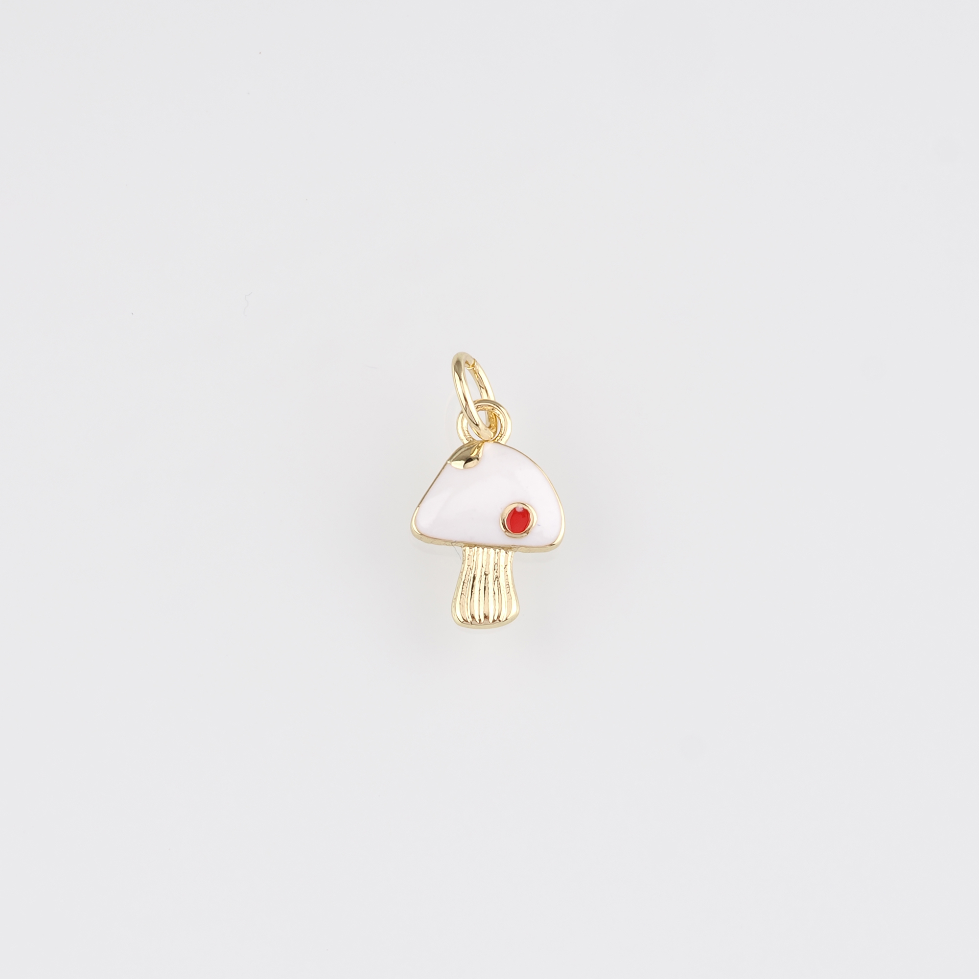 18K Gold Filled Mushroom Pendant,Enamel Mushroom Charm Earrings Necklace for DIY Jewelry Making Supply