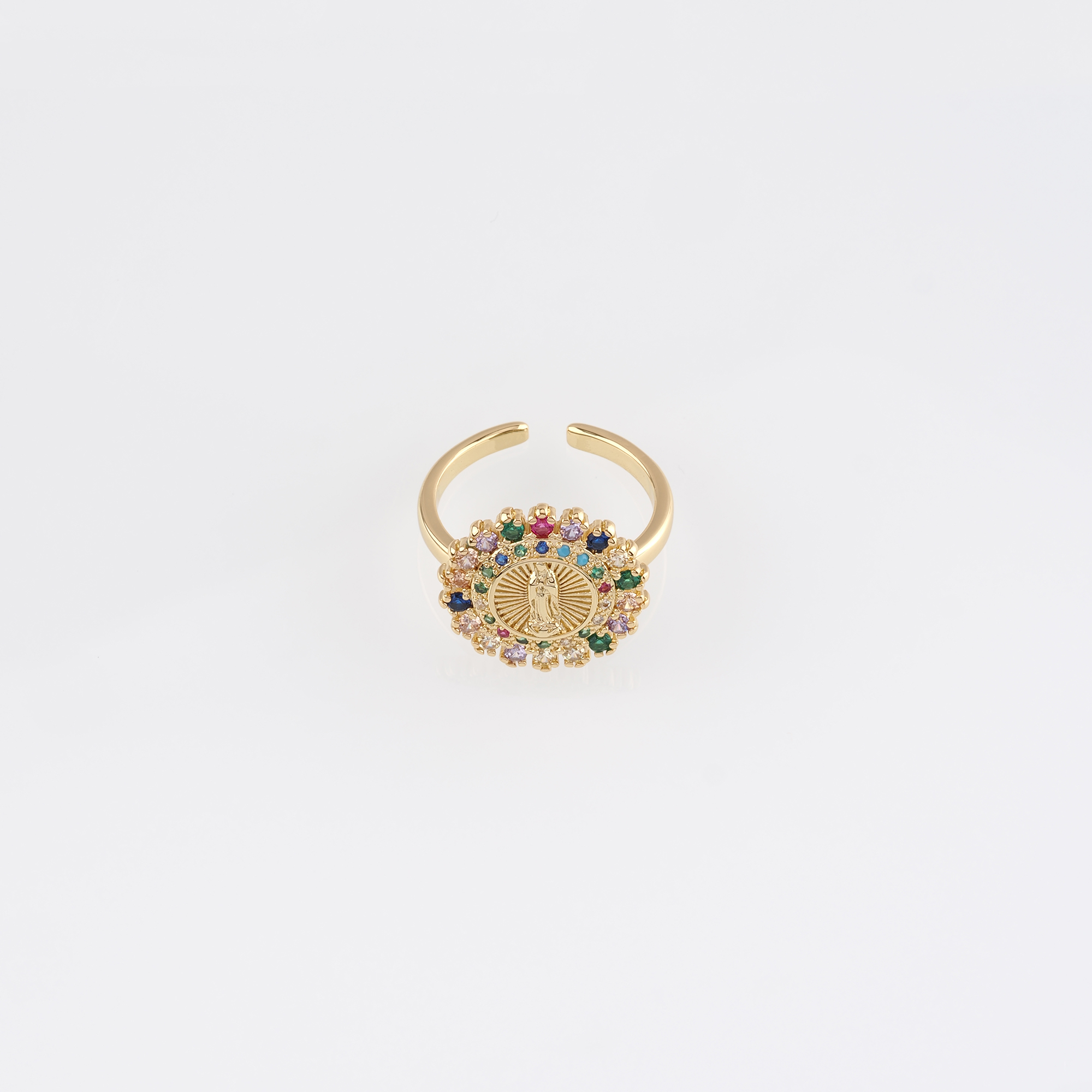 18K Gold Filled Virgin Mary Rings,CZ Maria Rings,Religious Ring,Adjustable Ring,Dainty Ring,Open Ring