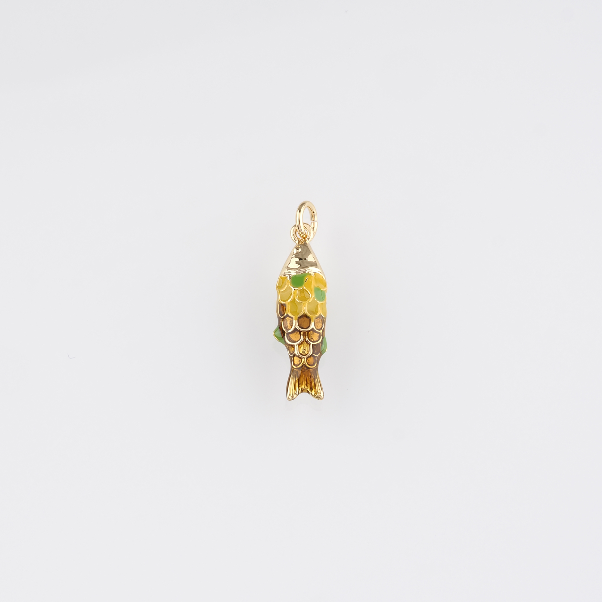 18K Gold Filled Fish Pendant,Enamel Ocean Fish Charm Earrings Necklace for DIY Jewelry Making Supply