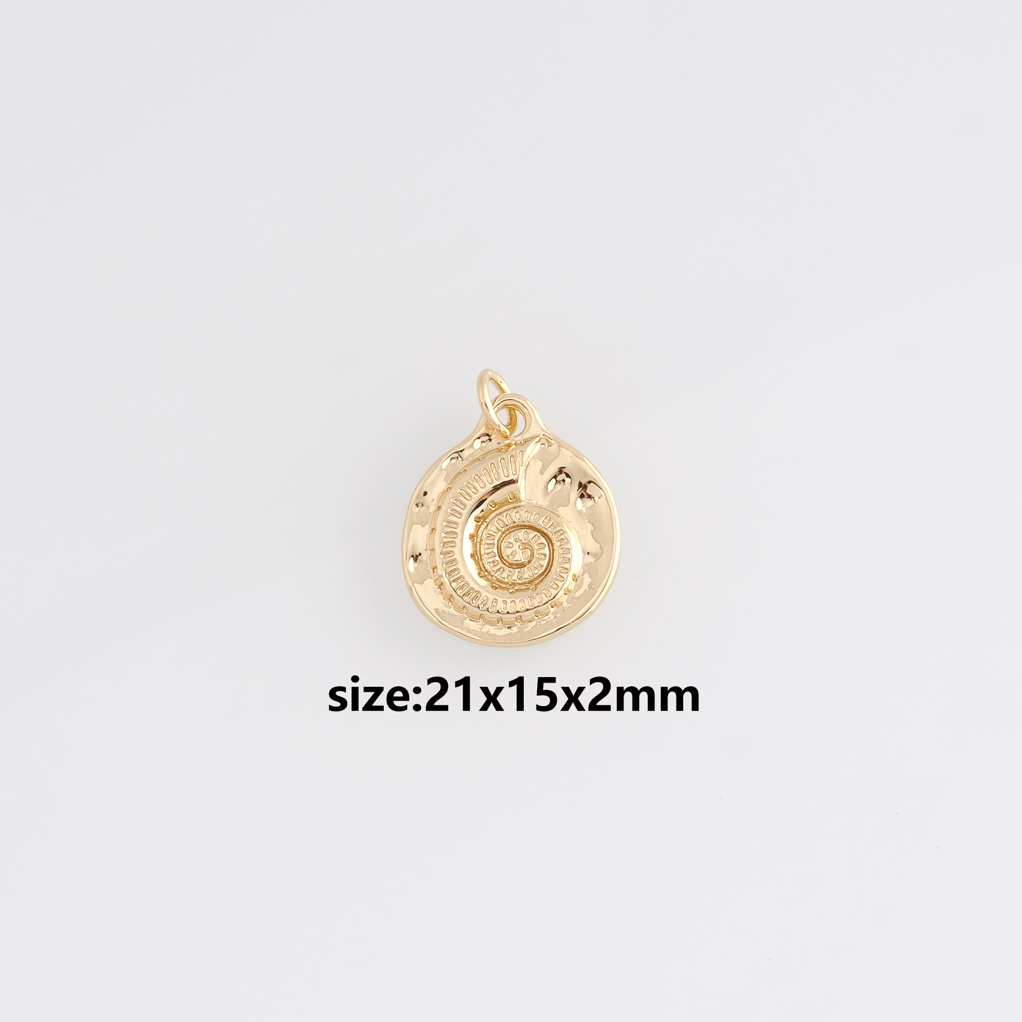 18K Gold Filled Conch Shell Pendant,Ocean Shell Charm Earrings Necklace for DIY Jewelry Making Supply