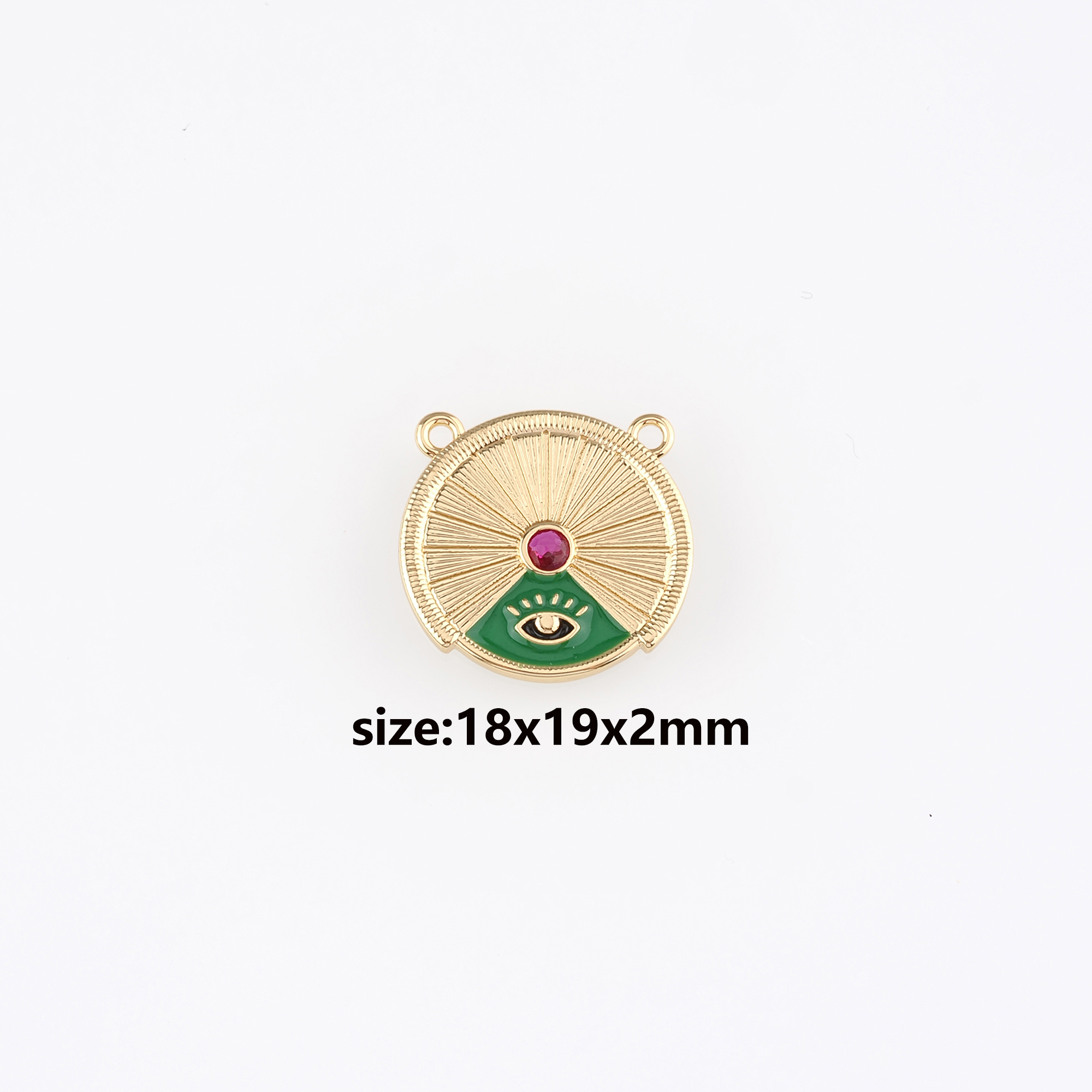 18K Gold Filled Evil Eye Pendant,Enamel Evil Eye Charm Earrings Necklace for DIY Jewelry Making Supply