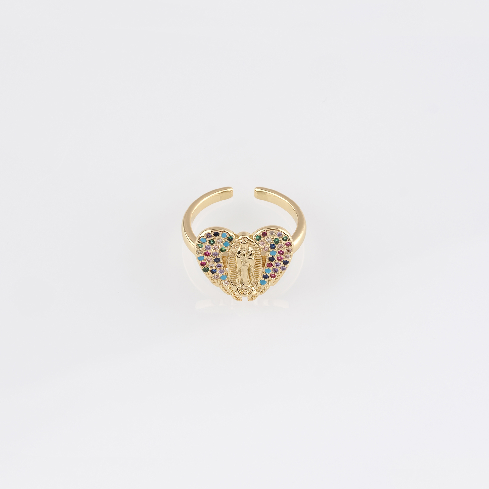 18K Gold Filled Virgin Mary Rings,CZ Maria Rings,Religious Ring,Adjustable Ring,Dainty Ring,Open Ring