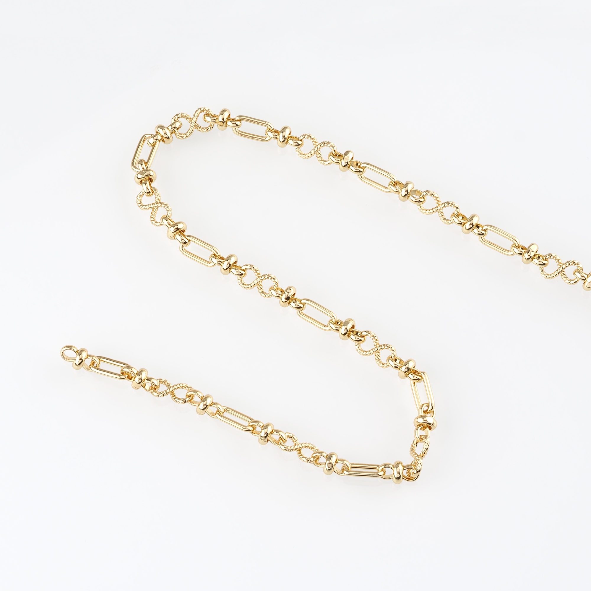 18K Gold Filled Twisted Chain Necklace,Minimalist Link Chain,Gold Twist Chain Necklace for Women DIY Jewelry Making Supply