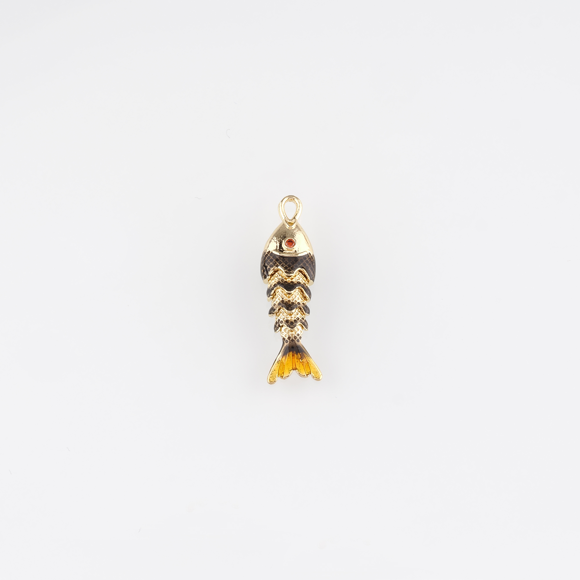 18K Gold Filled Fish Pendant,Enamel Ocean Fish Charm Earrings Necklace for DIY Jewelry Making Supply