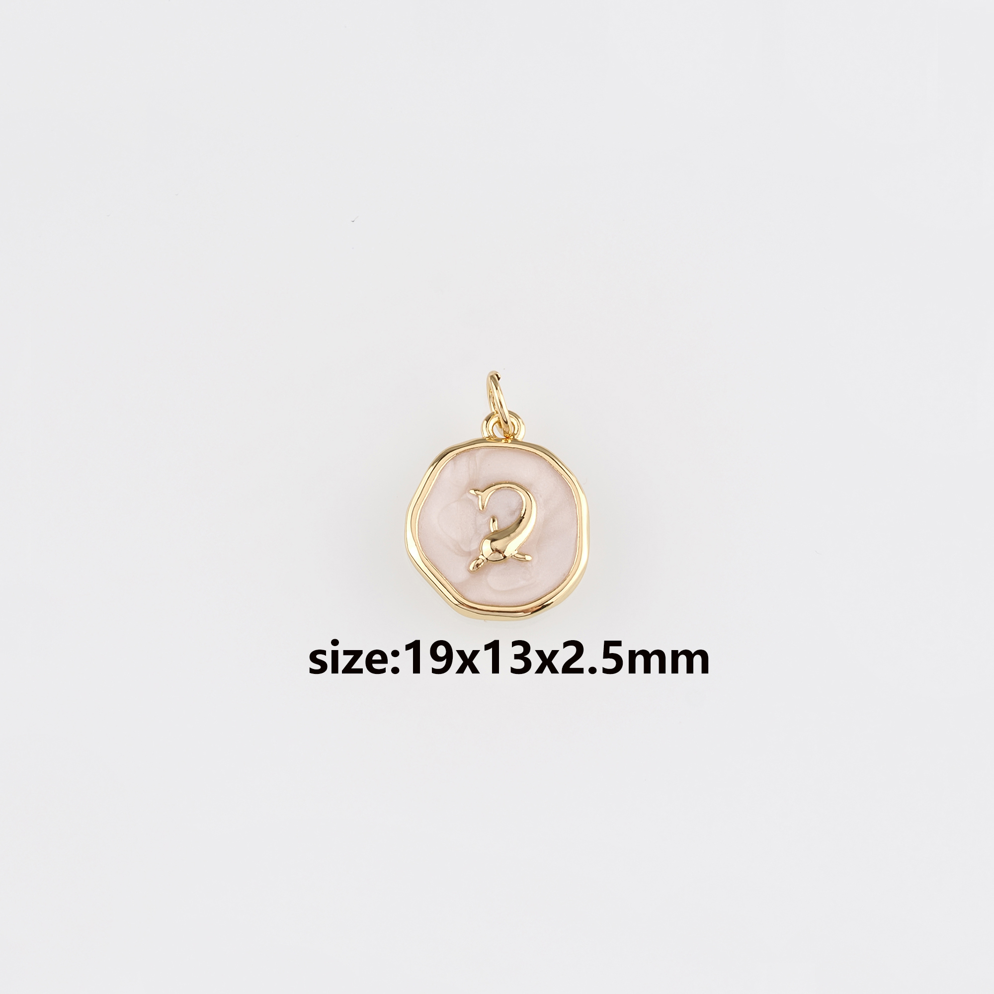 18K Gold Filled Dolphin Pendant,Enamel Dolphin Charms Earrings Necklace for DIY Jewelry Making Supply