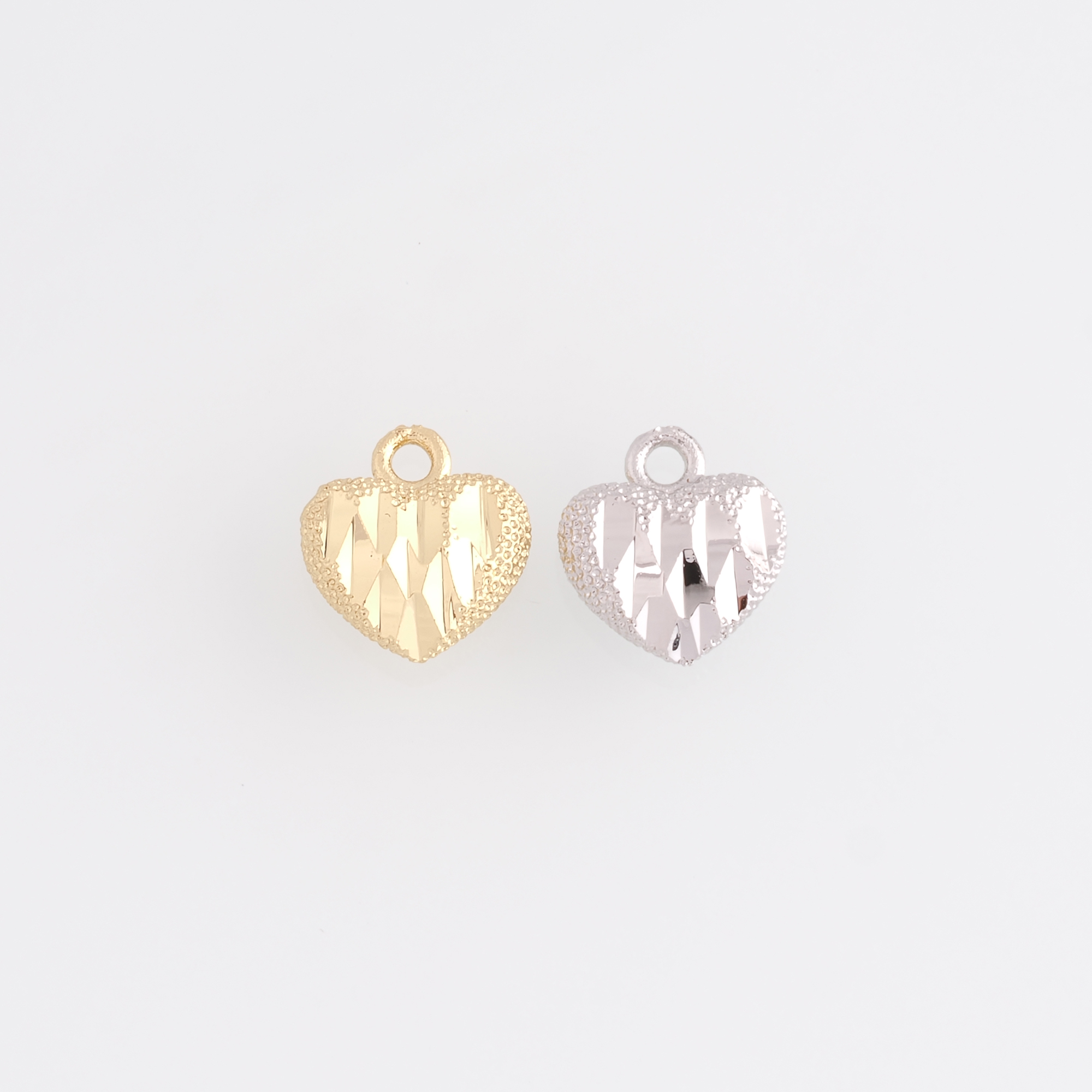 18K Gold Filled Heart Pendant,Heart Charm Earrings Necklace for DIY Jewelry Making Supply