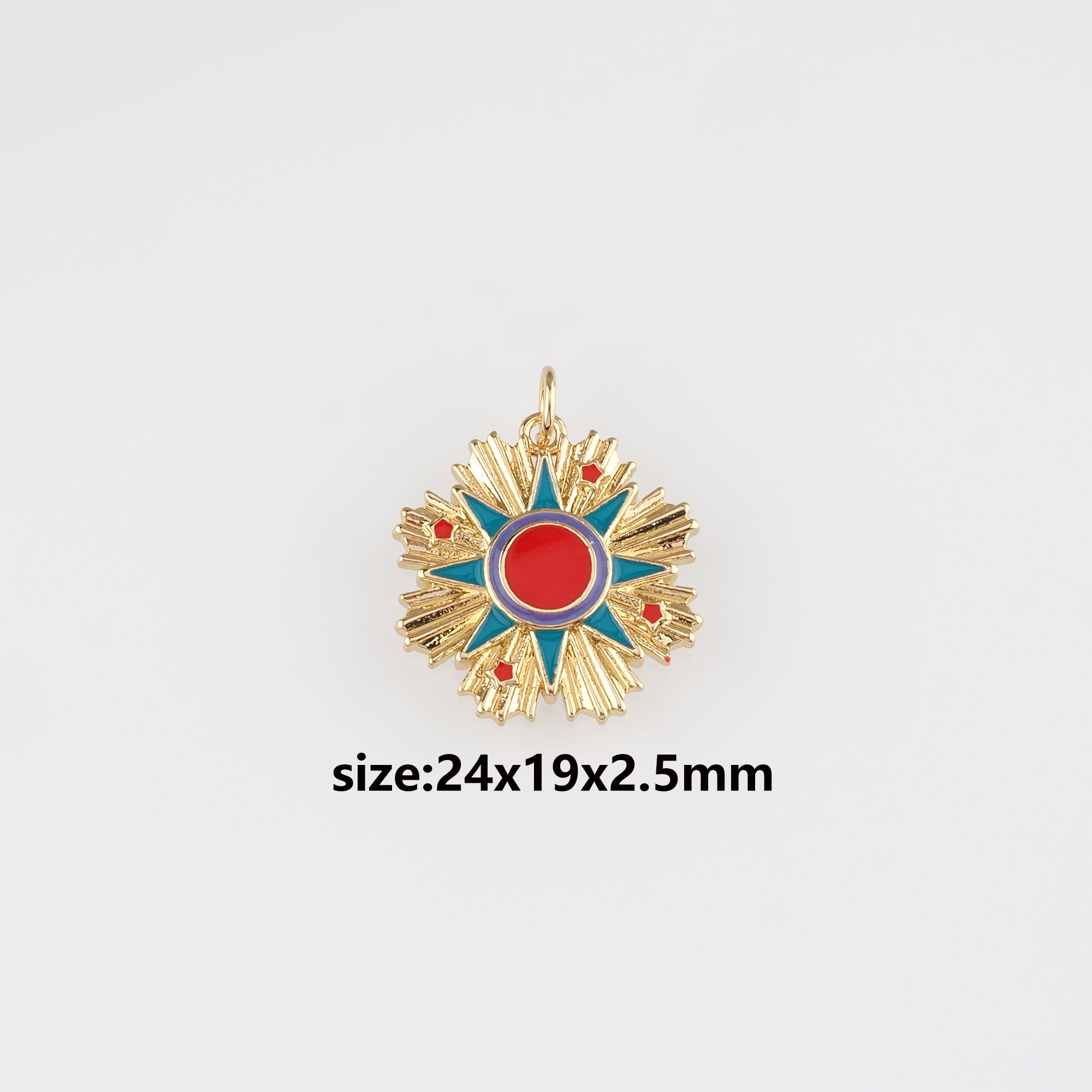 18K Gold Filled North Star Pendant,Celestial Charm Earrings Necklace for DIY Jewelry Making Supply