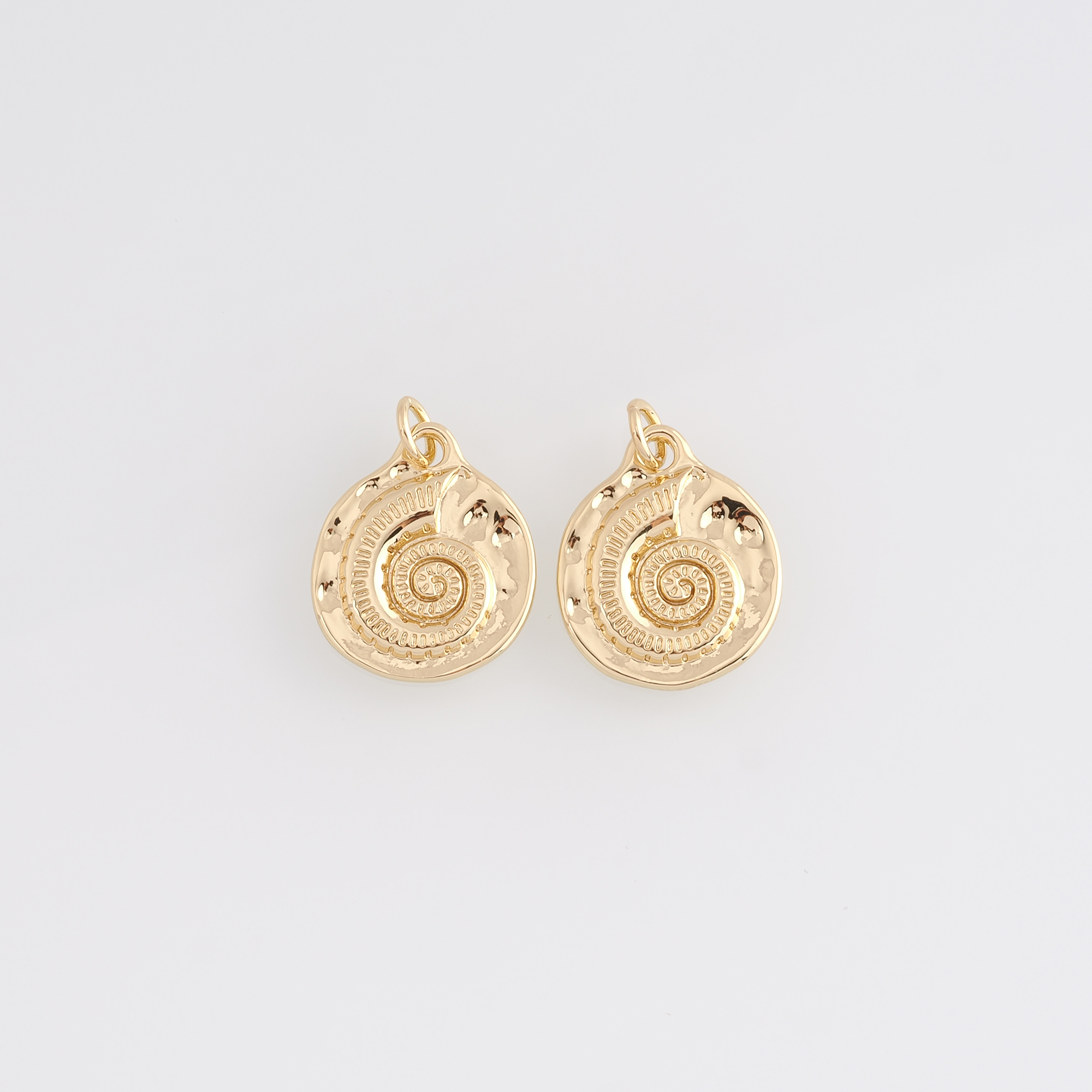 18K Gold Filled Conch Shell Pendant,Ocean Shell Charm Earrings Necklace for DIY Jewelry Making Supply