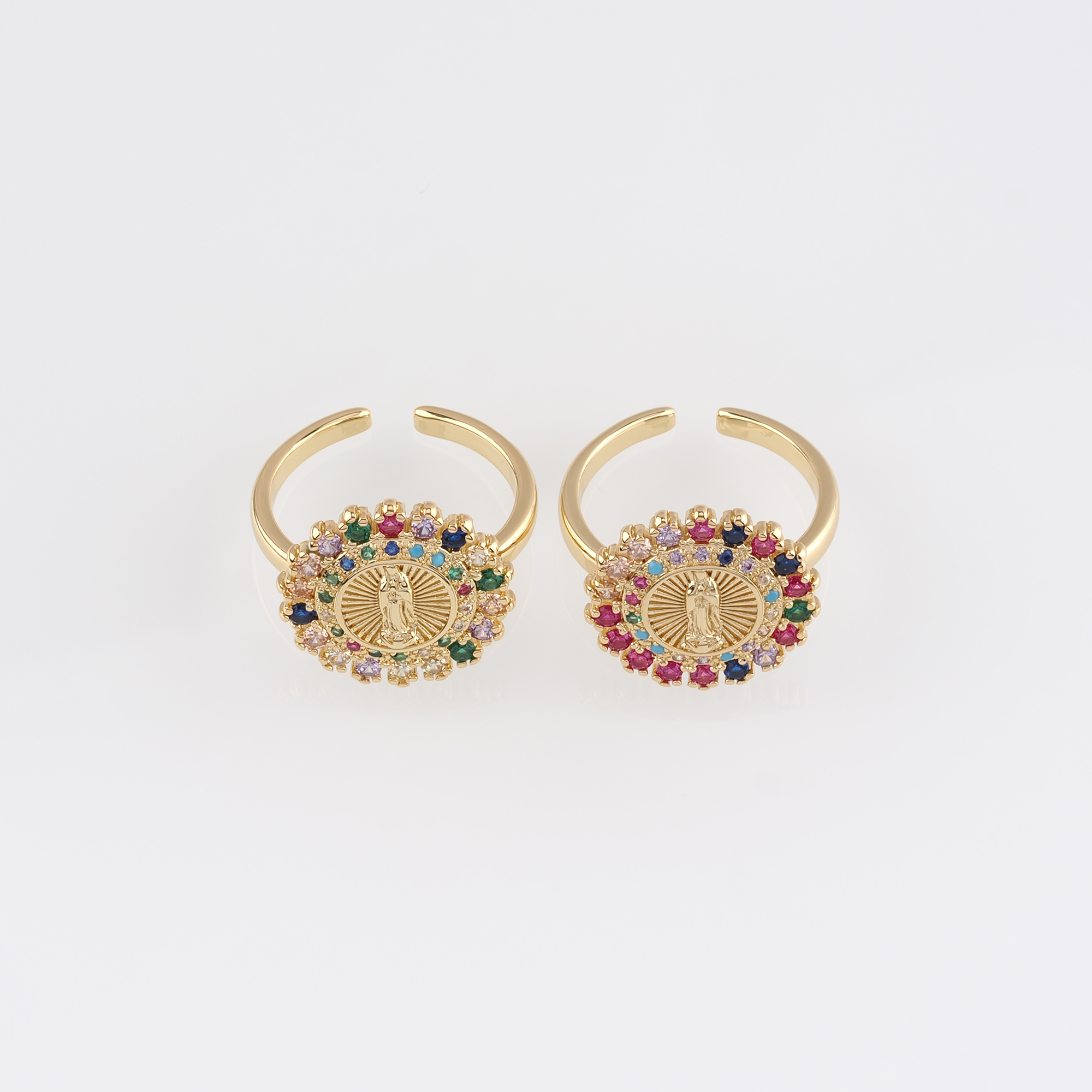 18K Gold Filled Virgin Mary Rings,CZ Maria Rings,Religious Ring,Adjustable Ring,Dainty Ring,Open Ring