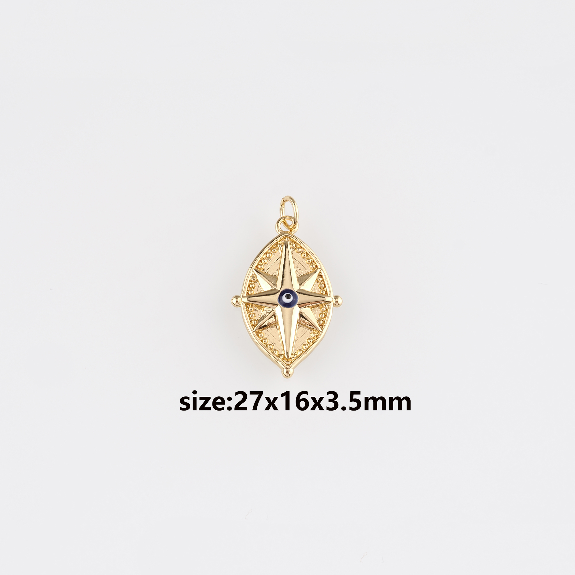 18K Gold Filled Evil Eye Pendant,Enamel Evil Eye Charm Earrings Necklace for DIY Jewelry Making Supply