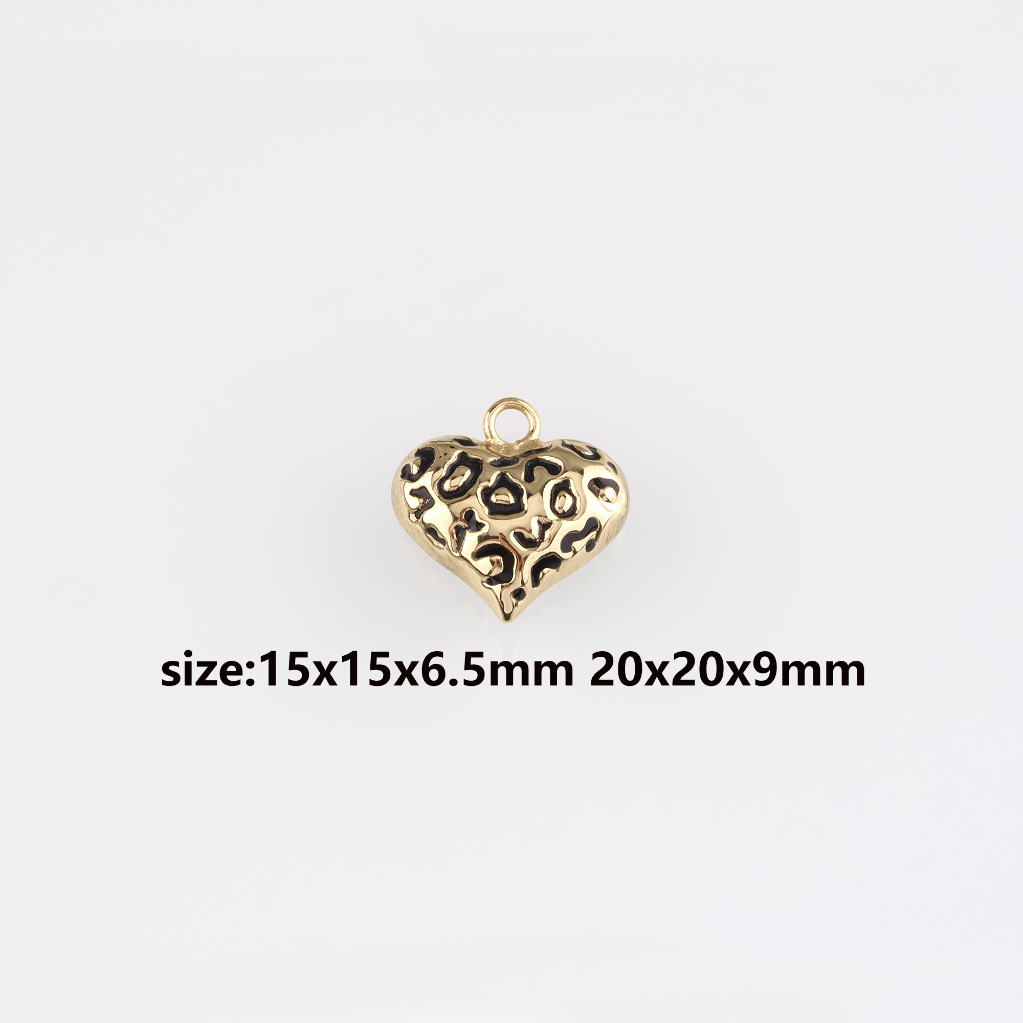 18K Gold Filled Heart Pendant,Enamel Heart Charm Earrings Necklace for DIY Jewelry Making Supply