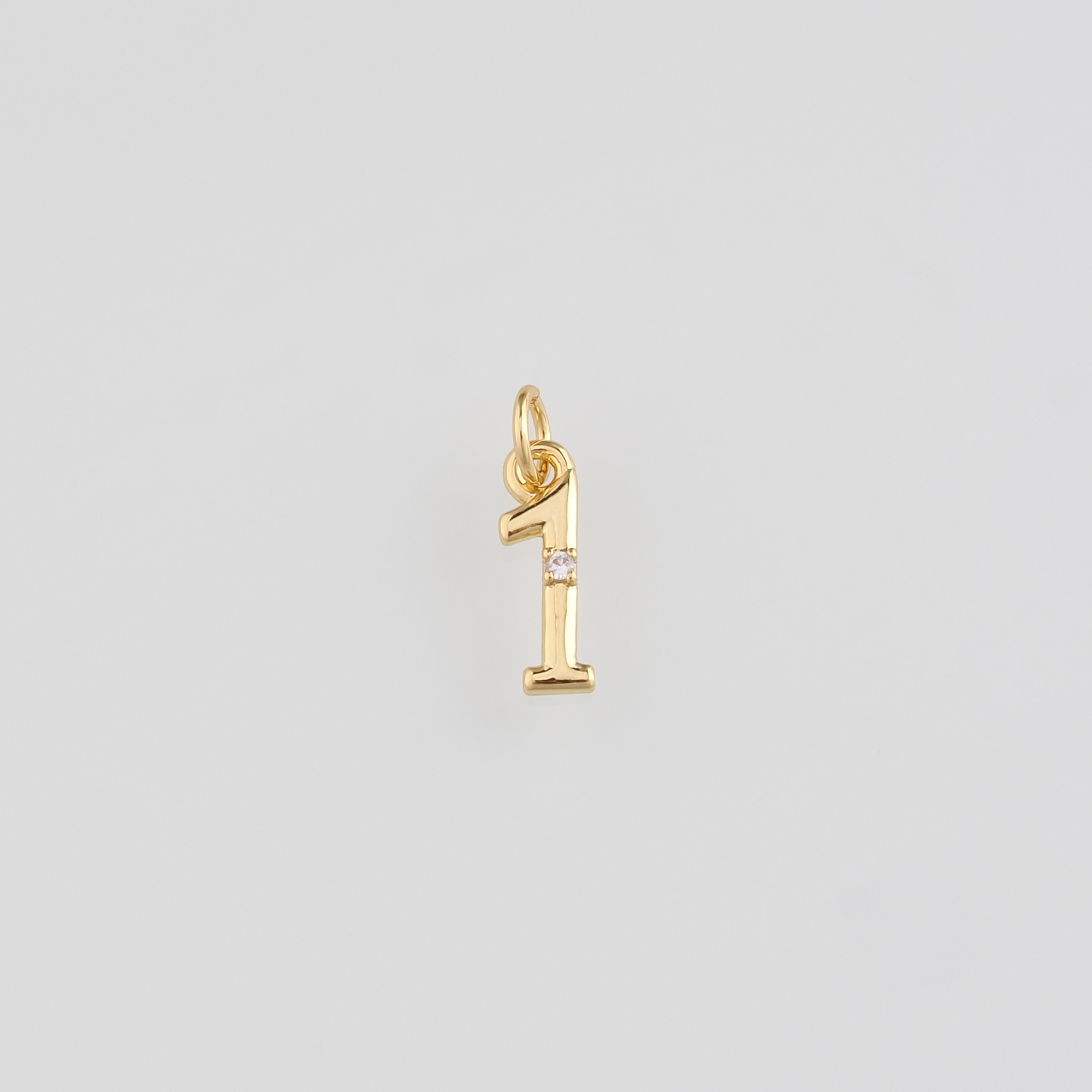 18K Gold Filled Number Pendant,Number Charm Earrings Necklace for DIY Jewelry Making Supply