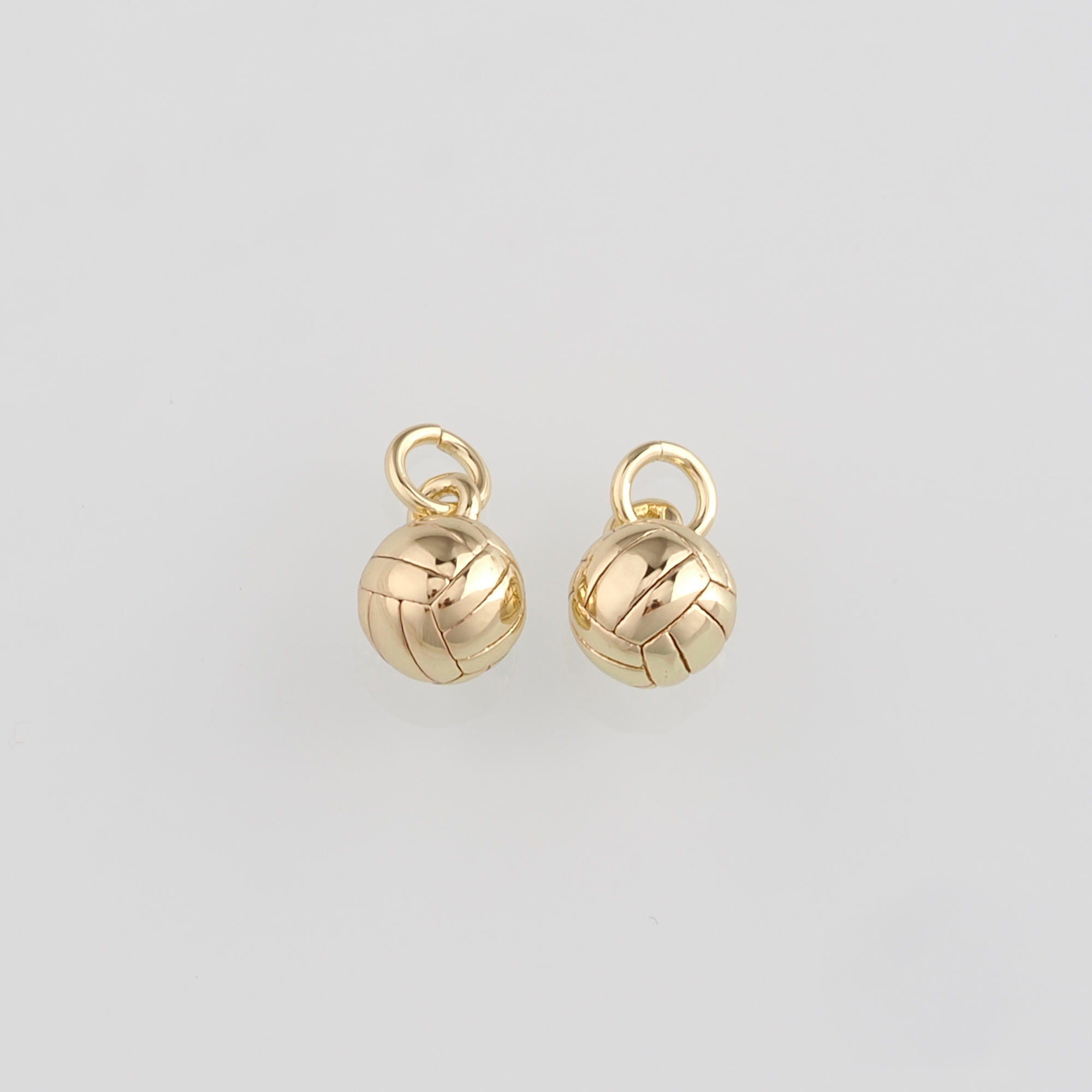18K Gold Filled Volleyball Pendant,Volleyball Charm Earrings Necklace for DIY Jewelry Making Supply