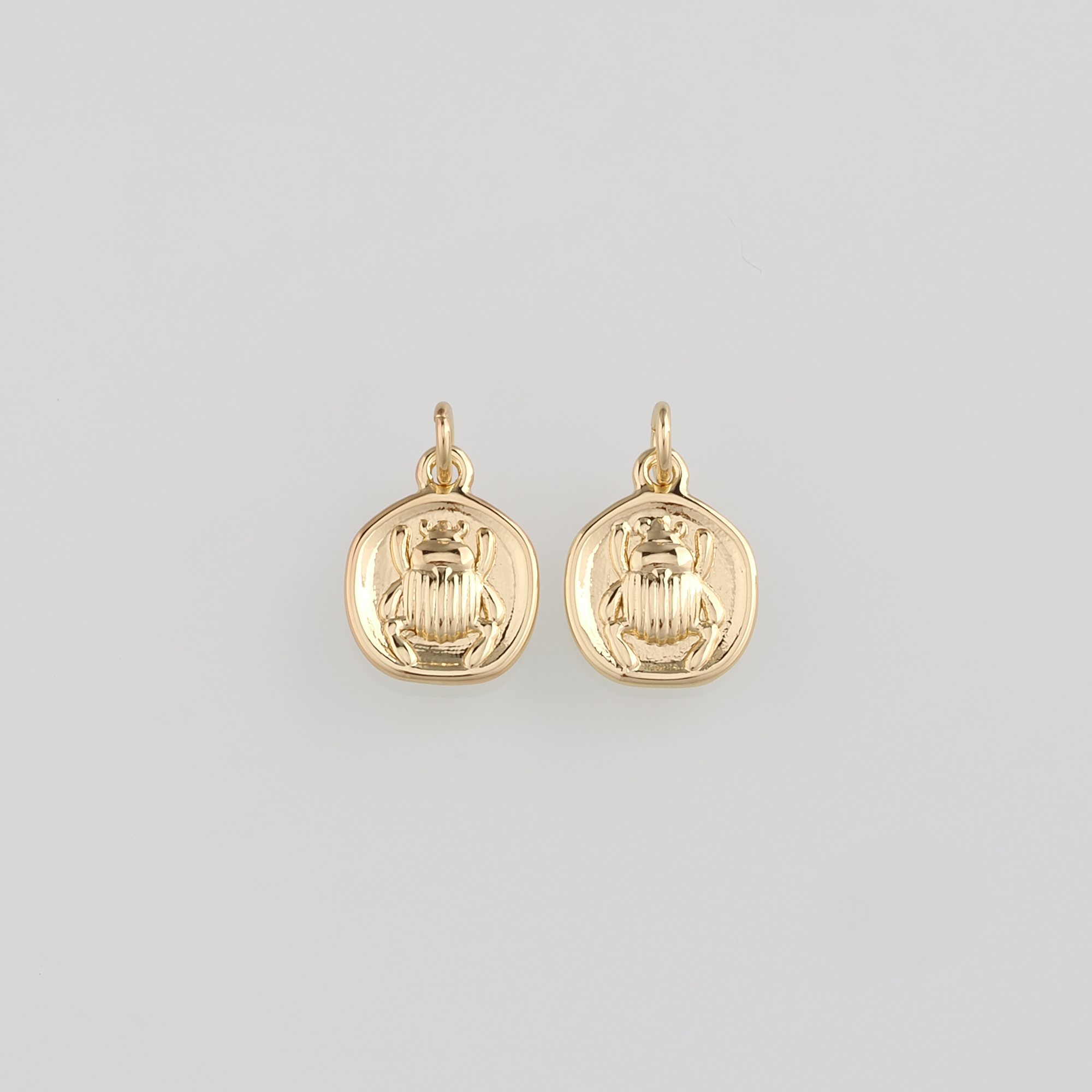 18K Gold Filled Beetle Pendant,Insect Charm Earrings Necklace for DIY Jewelry Making Supply