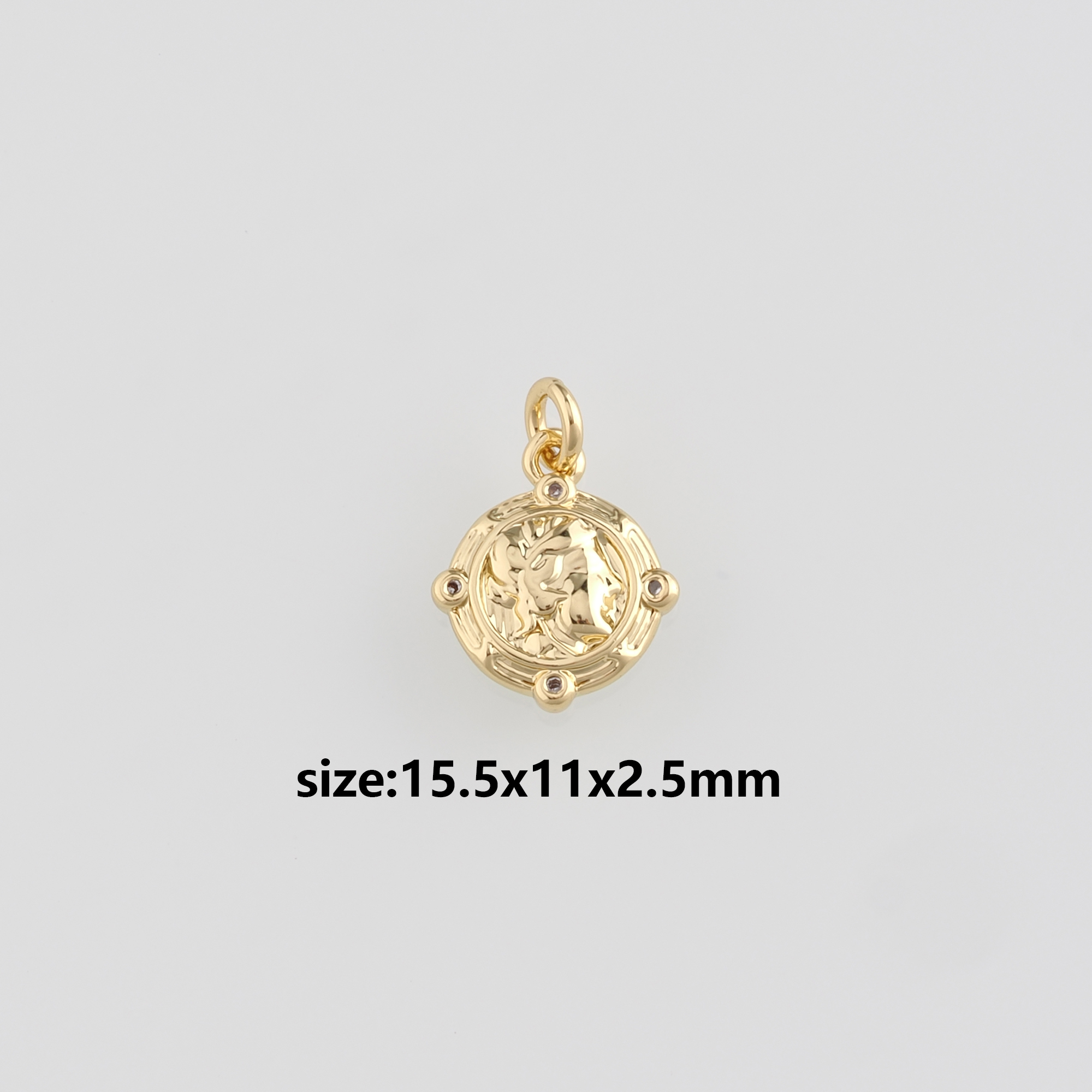 18K Gold Filled Portrait Pendant,Dainty Portrait Charm Earrings Necklace for DIY Jewelry Making Supply