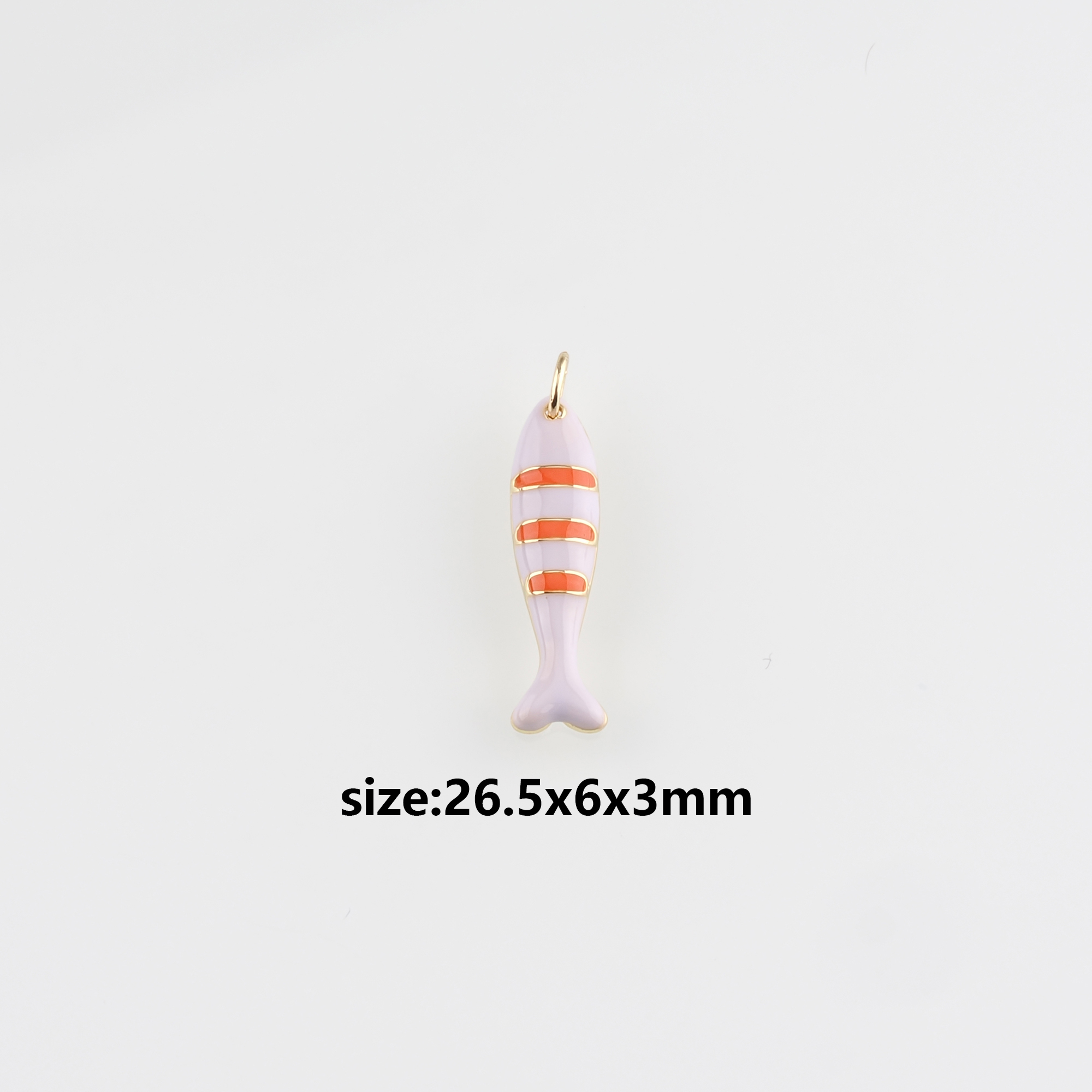 18K Gold Filled Fish Pendant,Enamel Ocean Fish Charm Earrings Necklace for DIY Jewelry Making Supply