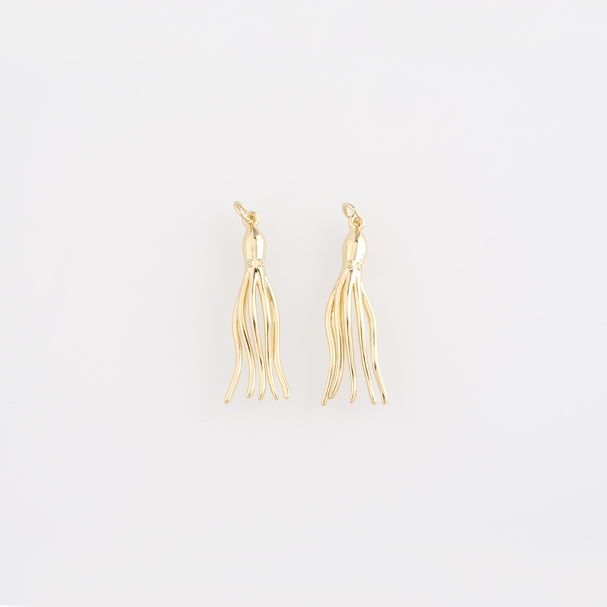 18K Gold Filled Octopus Pendant,Octopus Charm Earrings Necklace for DIY Jewelry Making Supply