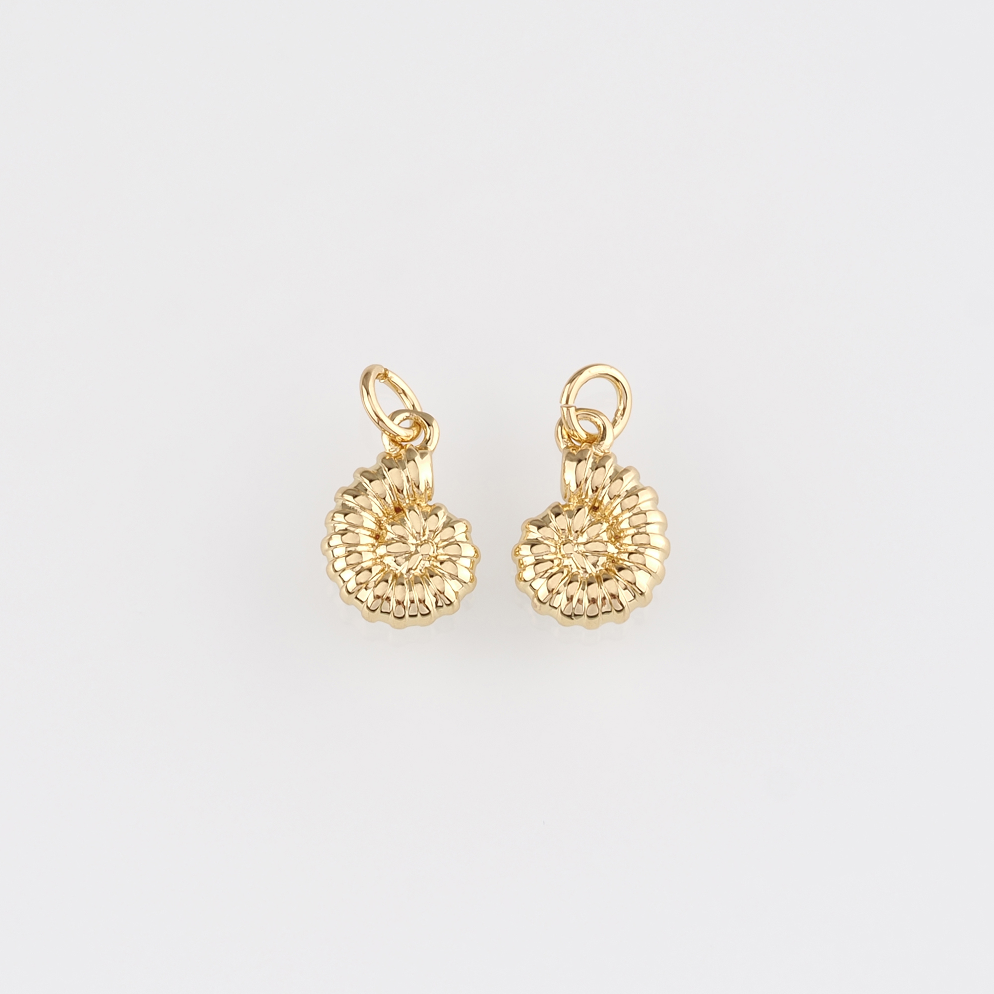 18K Gold Filled Conch Shell Pendant,Ocean Shell Charm Earrings Necklace for DIY Jewelry Making Supply