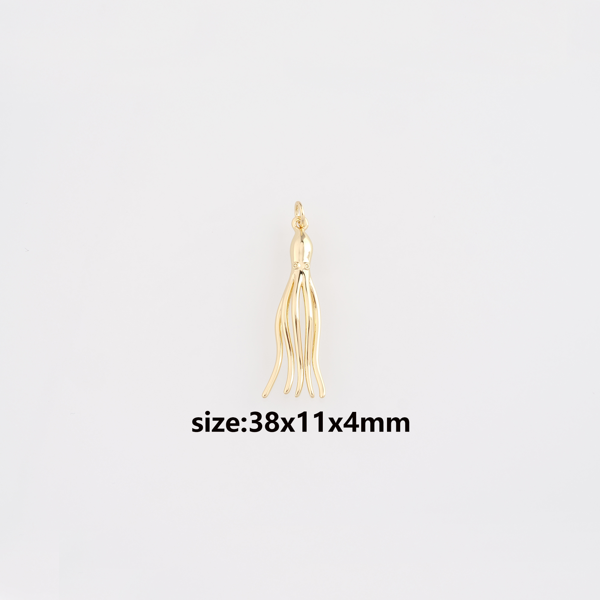 18K Gold Filled Octopus Pendant,Octopus Charm Earrings Necklace for DIY Jewelry Making Supply