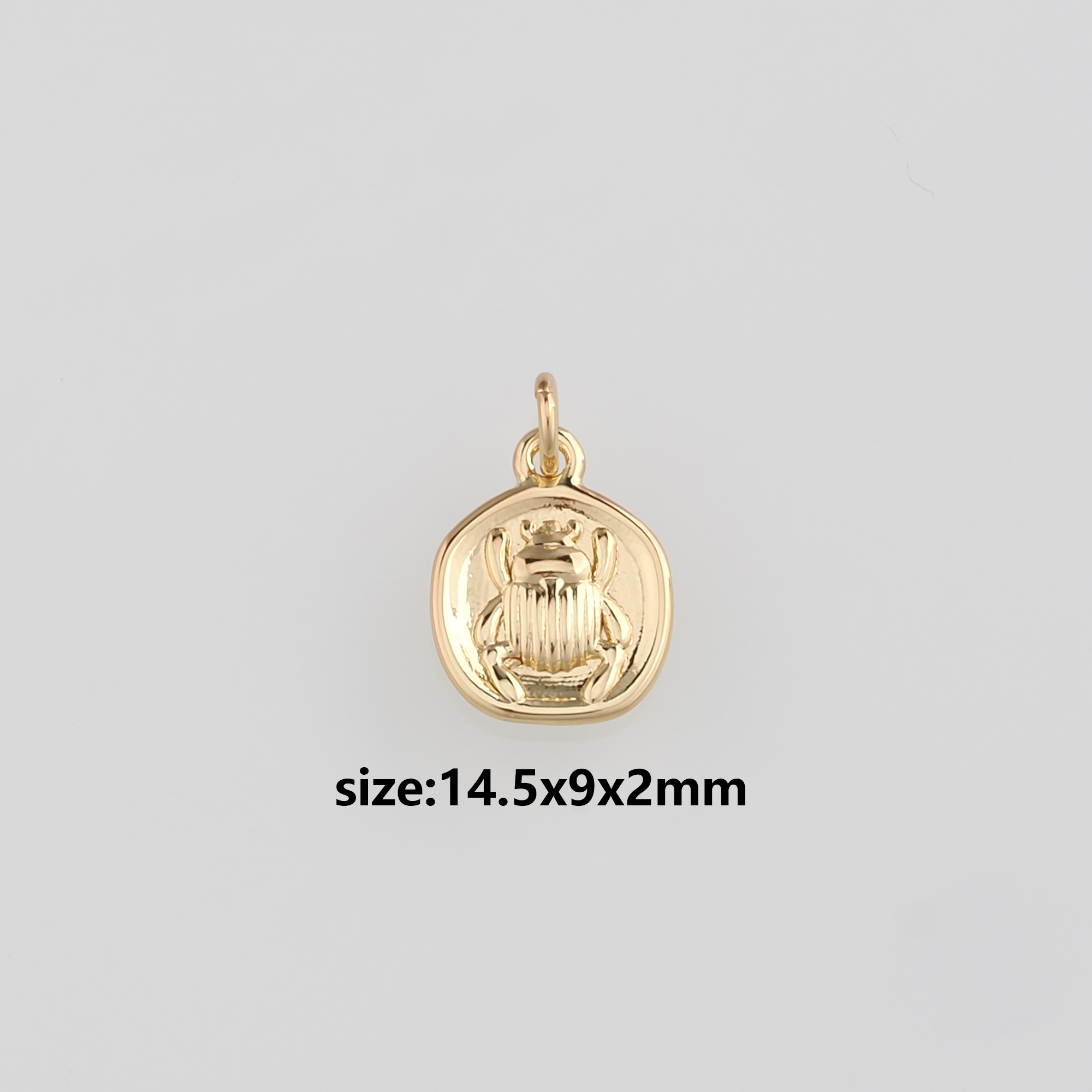 18K Gold Filled Beetle Pendant,Insect Charm Earrings Necklace for DIY Jewelry Making Supply