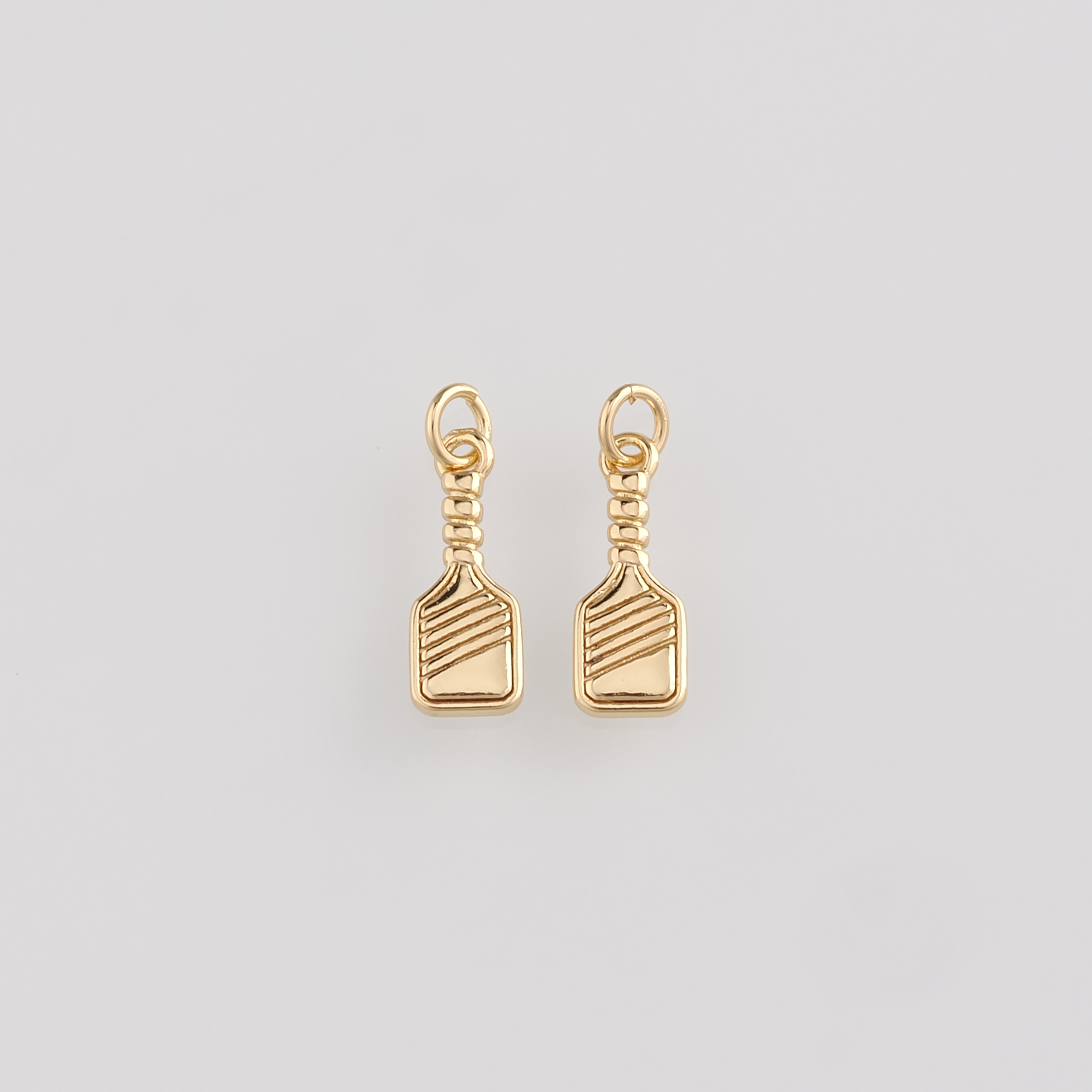 18K Gold Filled Racket Pendant,Racket Charm Earrings Necklace for DIY Jewelry Making Supply