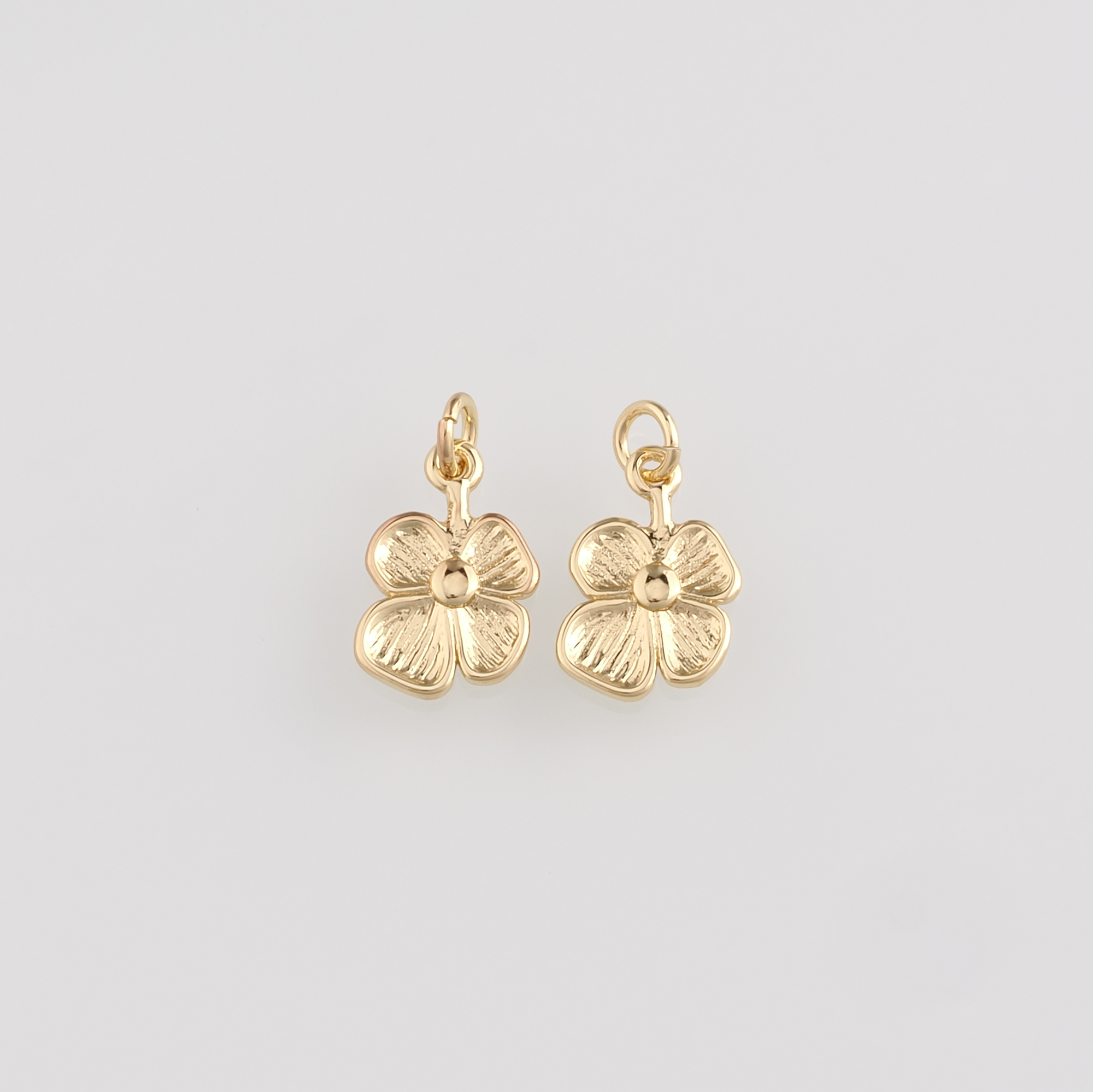 18K Gold Filled Flower Pendant,Flower Charm Earrings Necklace for DIY Jewelry Making Supply