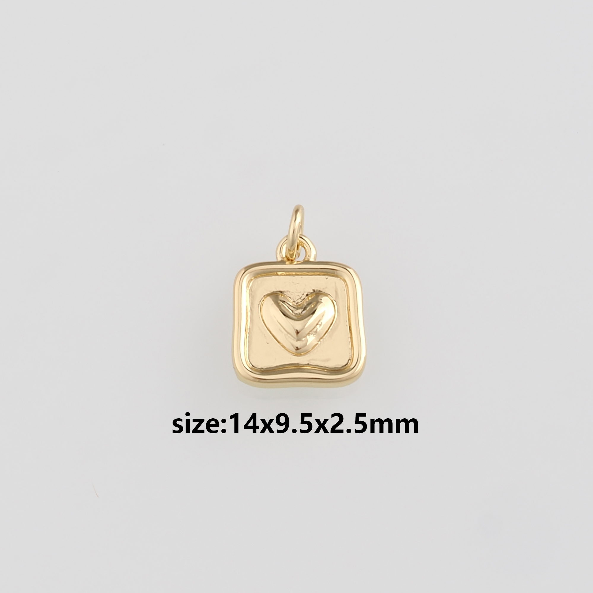 18K Gold Filled Heart Pendant,Dainty Heart Charm Earrings Necklace for DIY Jewelry Making Supply