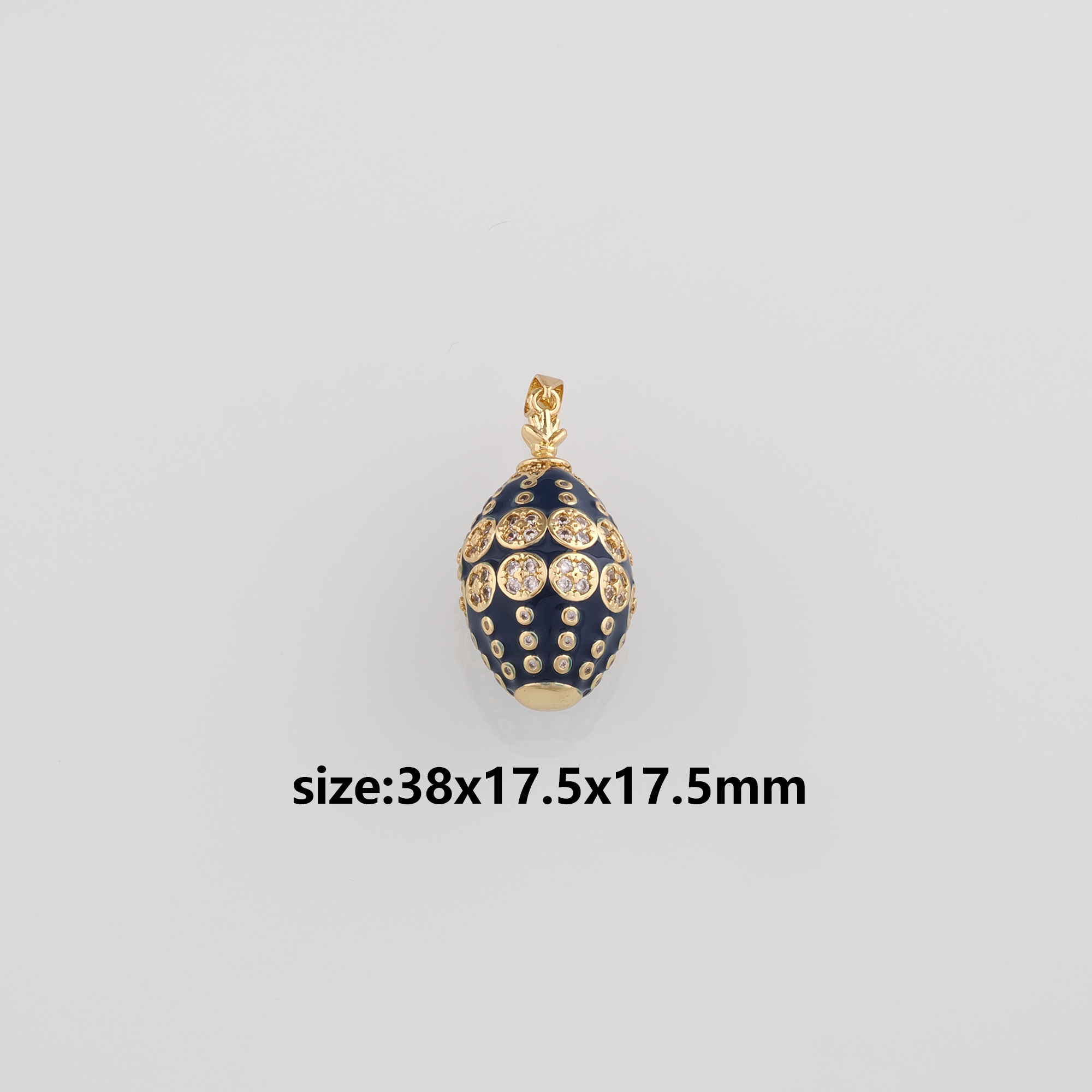 18K Gold Filled Oval Pendant,CZ Micro Pave Oval Charm Earrings Necklace for DIY Jewelry Making Supply