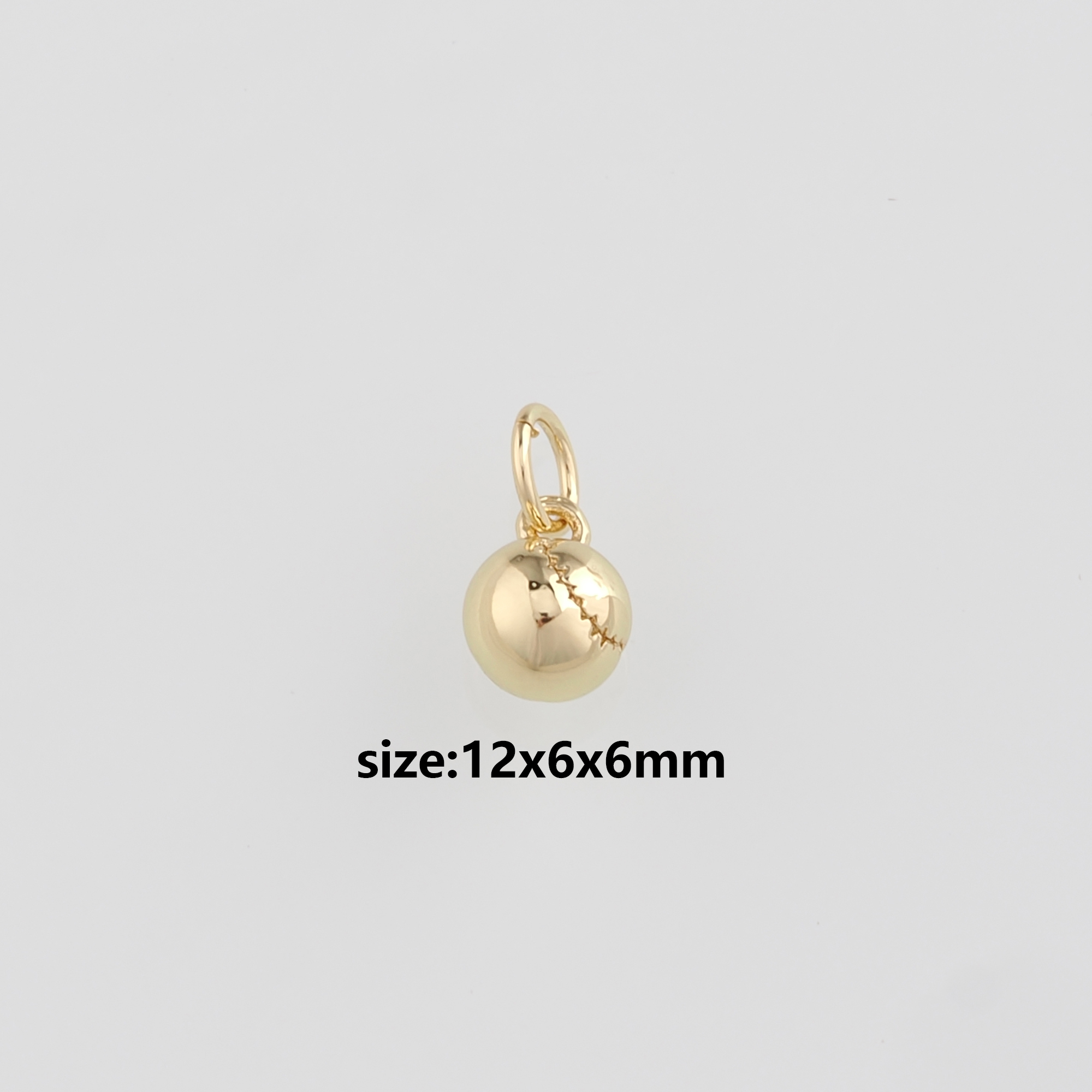 18K Gold Filled Softball Pendant,Baseball Charm,Softball Earrings Necklace for DIY Jewelry Making Supply