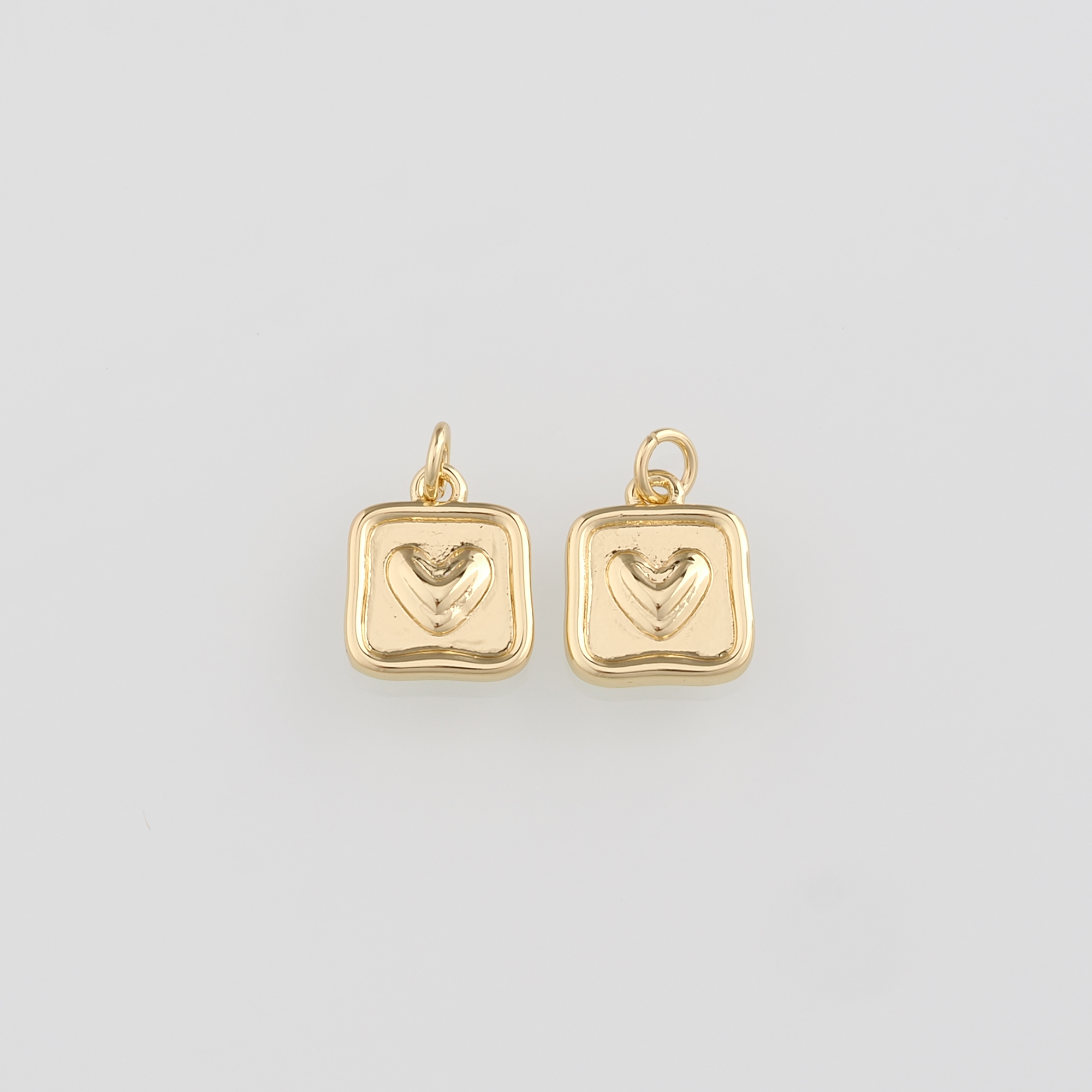 18K Gold Filled Heart Pendant,Dainty Heart Charm Earrings Necklace for DIY Jewelry Making Supply