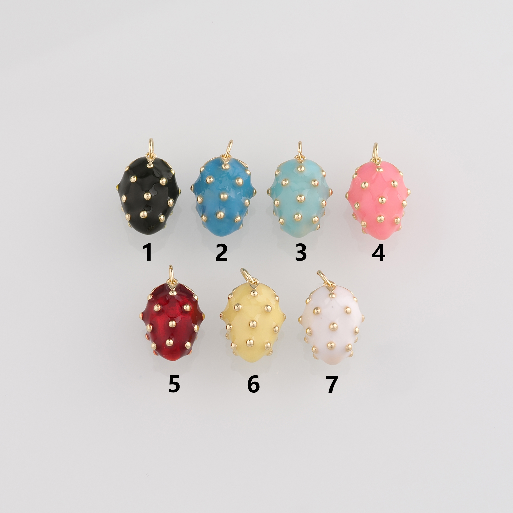 18K Gold Filled Raspberry Pendant,Enamel Raspberry Charm Earrings Necklace for DIY Jewelry Making Supply