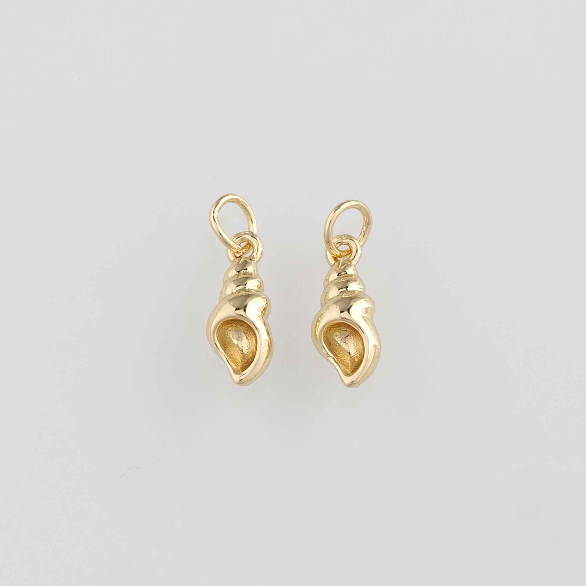 18K Gold Filled Conch Shell Pendant,Ocean Shell Charm Earrings Necklace for DIY Jewelry Making Supply