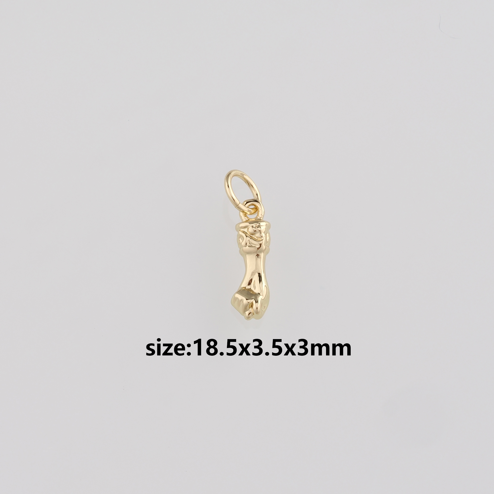 18K Gold Filled Hand Pendant,Dainty Fist Charm Earrings Necklace for DIY Jewelry Making Supply