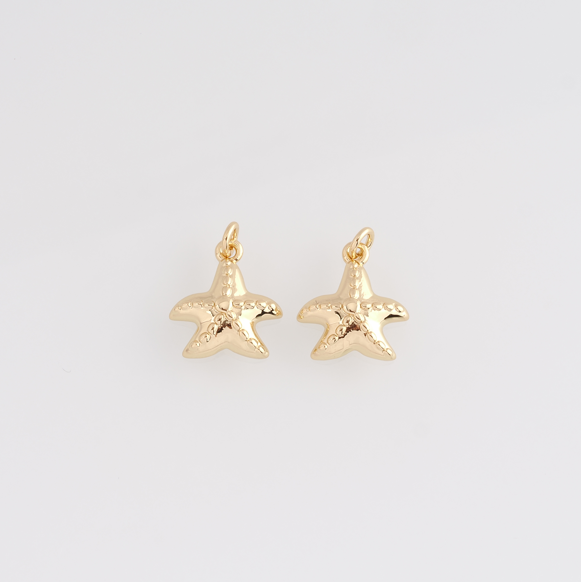 18K Gold Filled Starfish Pendant,Ocean Starfish Charm Earrings Necklace for DIY Jewelry Making Supply