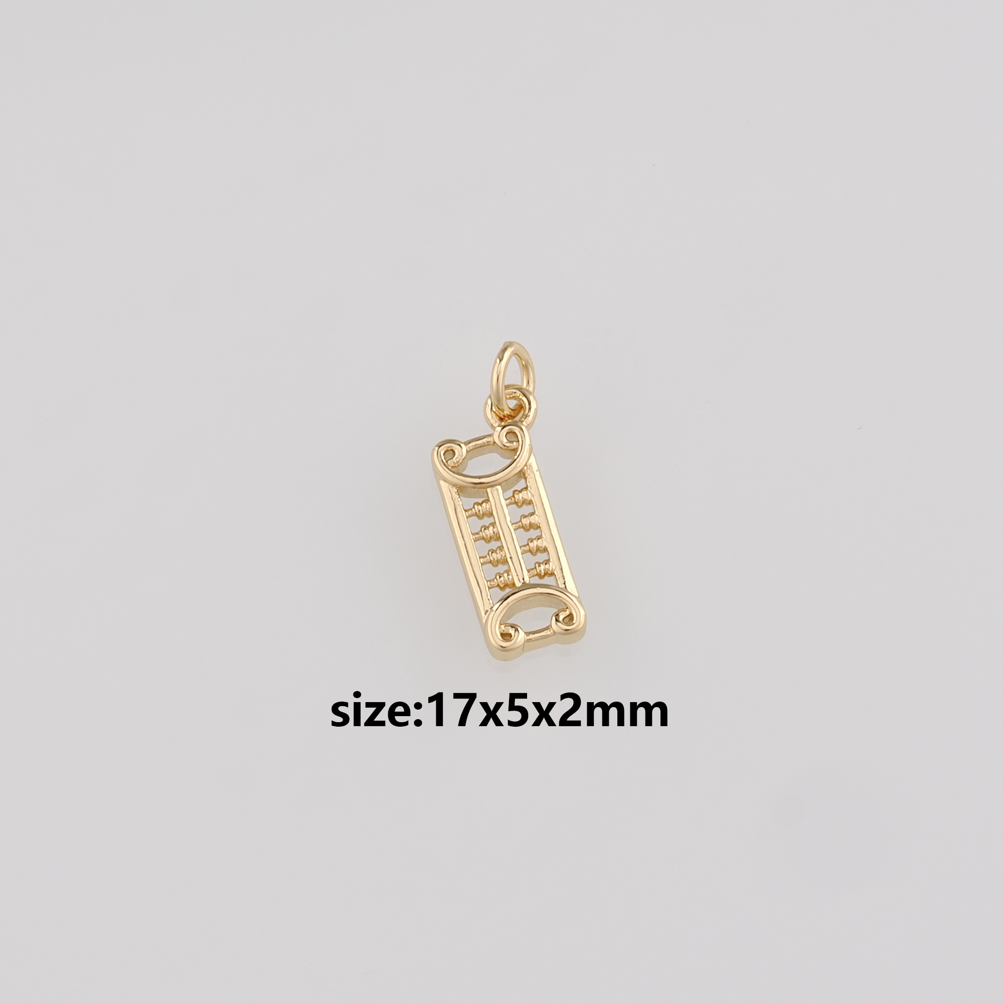 18K Gold Filled Abacus Pendant,Dainty Abacus Charm Earrings Necklace for DIY Jewelry Making Supply
