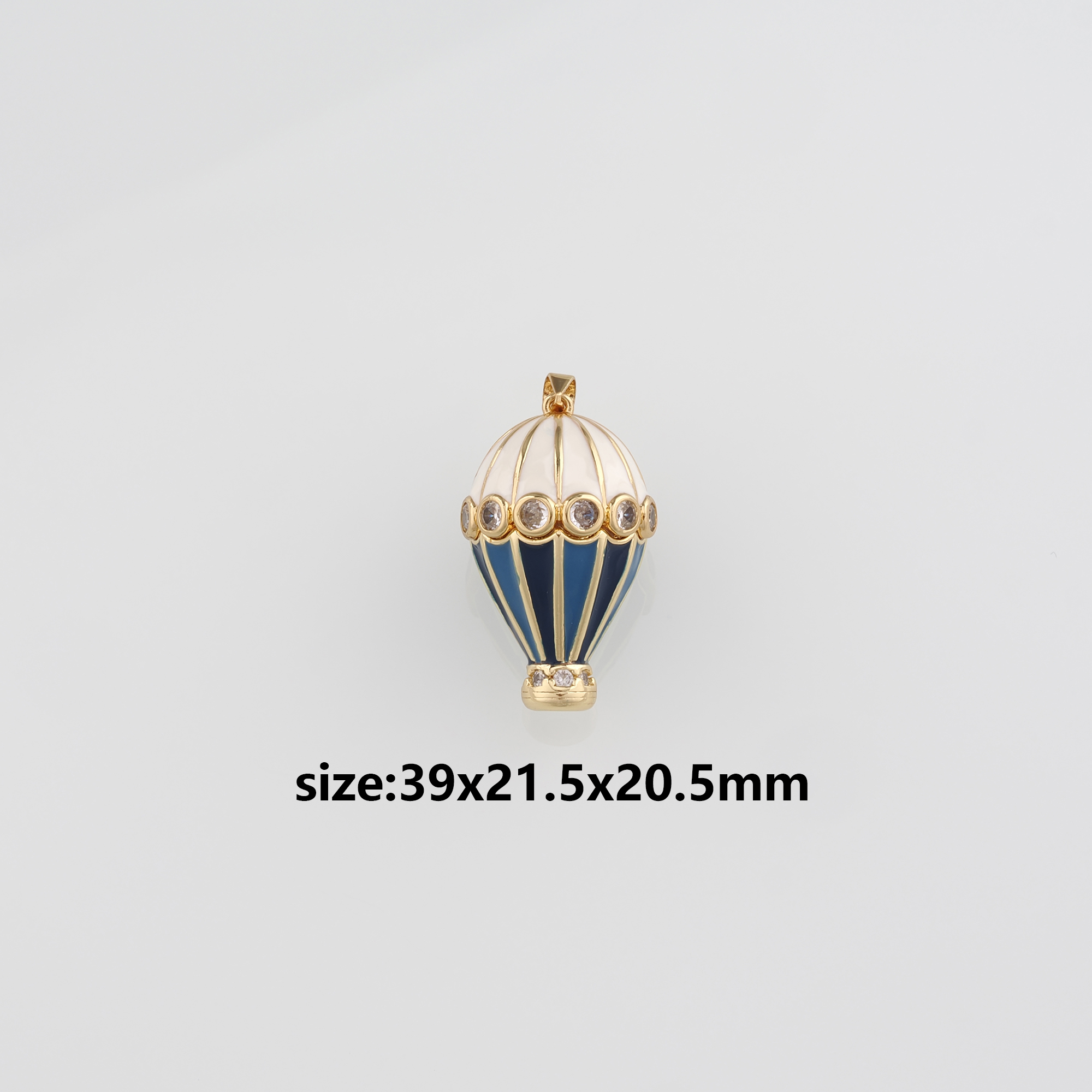 18K Gold Filled Hot Air Balloon Pendant,Enamel Hot Air Balloon Charm Earrings Necklace for DIY Jewelry Making Supply