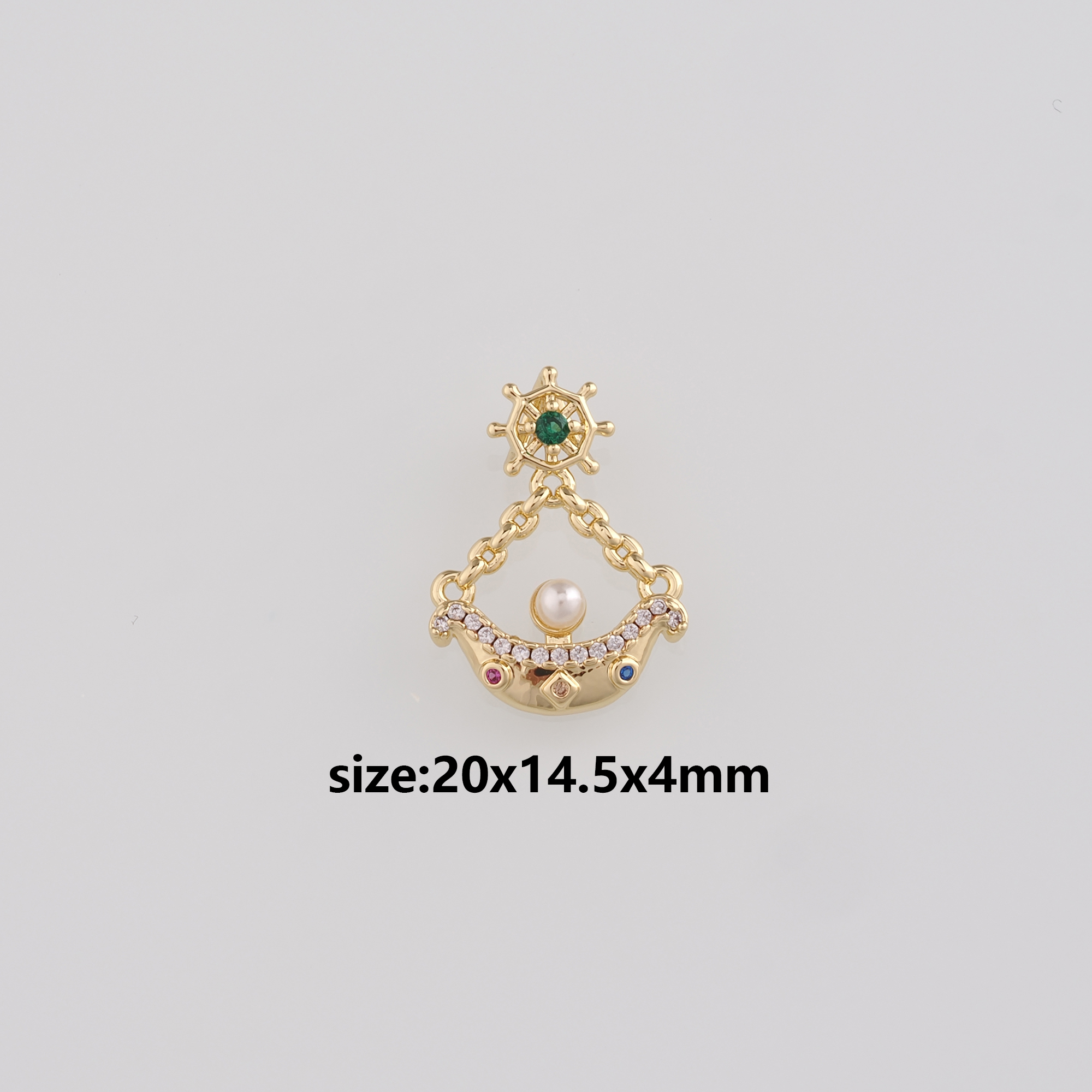 18K Gold Filled Pirate Ship Pendant,Dainty Boat Charm Earrings Necklace for DIY Jewelry Making Supply