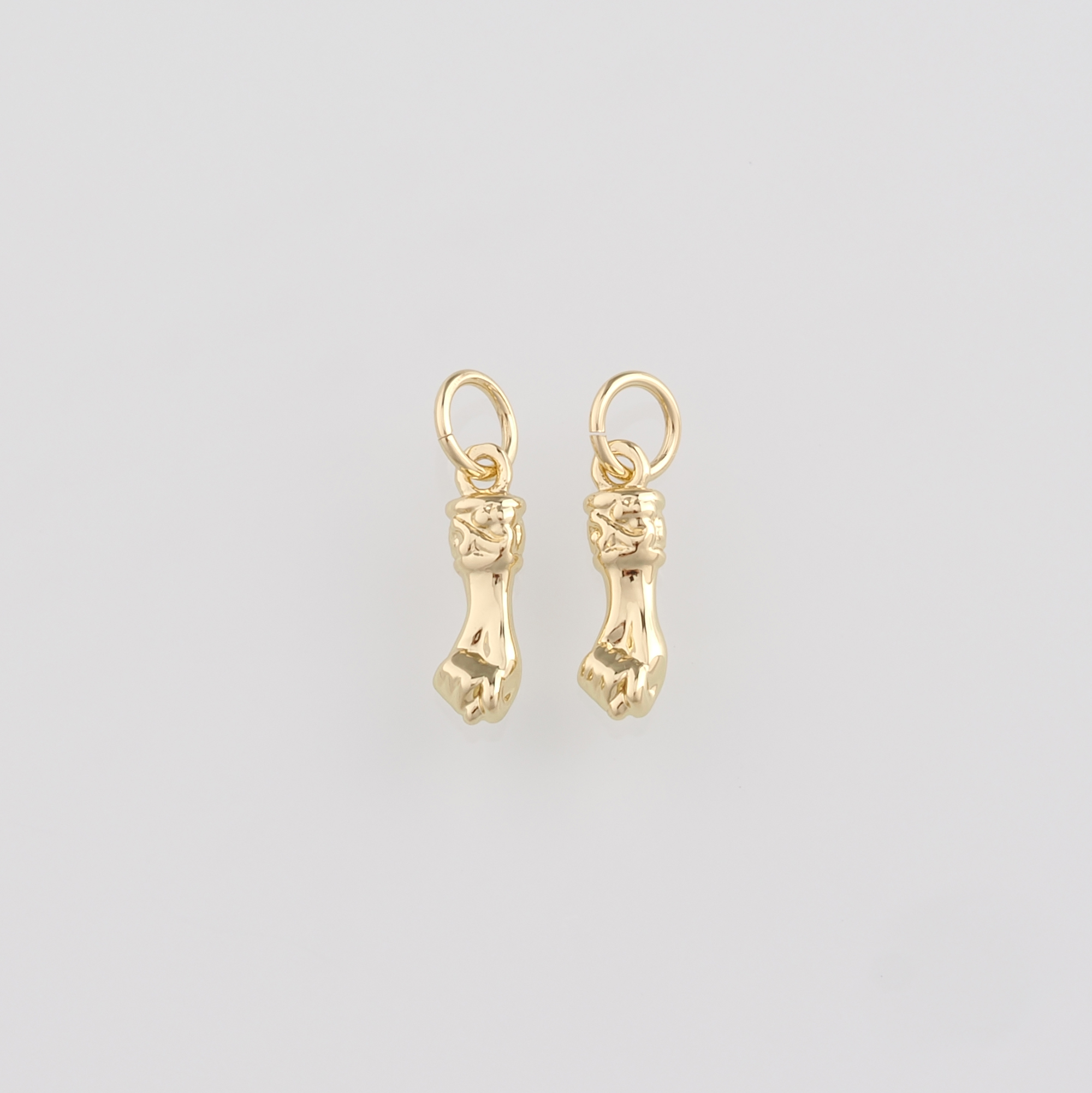 18K Gold Filled Hand Pendant,Dainty Fist Charm Earrings Necklace for DIY Jewelry Making Supply
