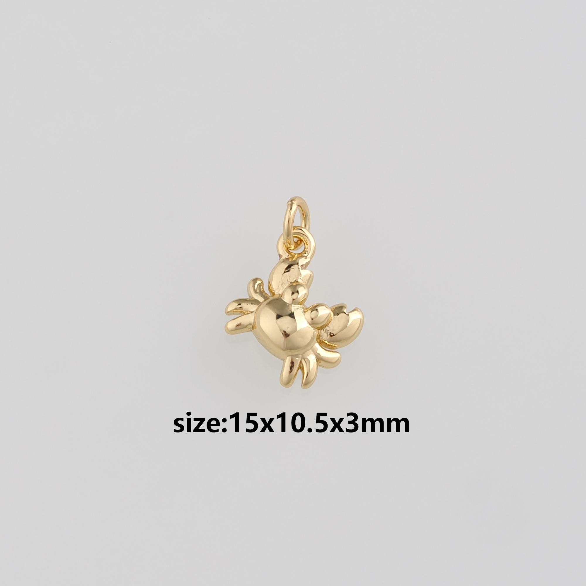 18K Gold Filled Crab Pendant,Cancer Charm Earrings Necklace for DIY Jewelry Making Supply