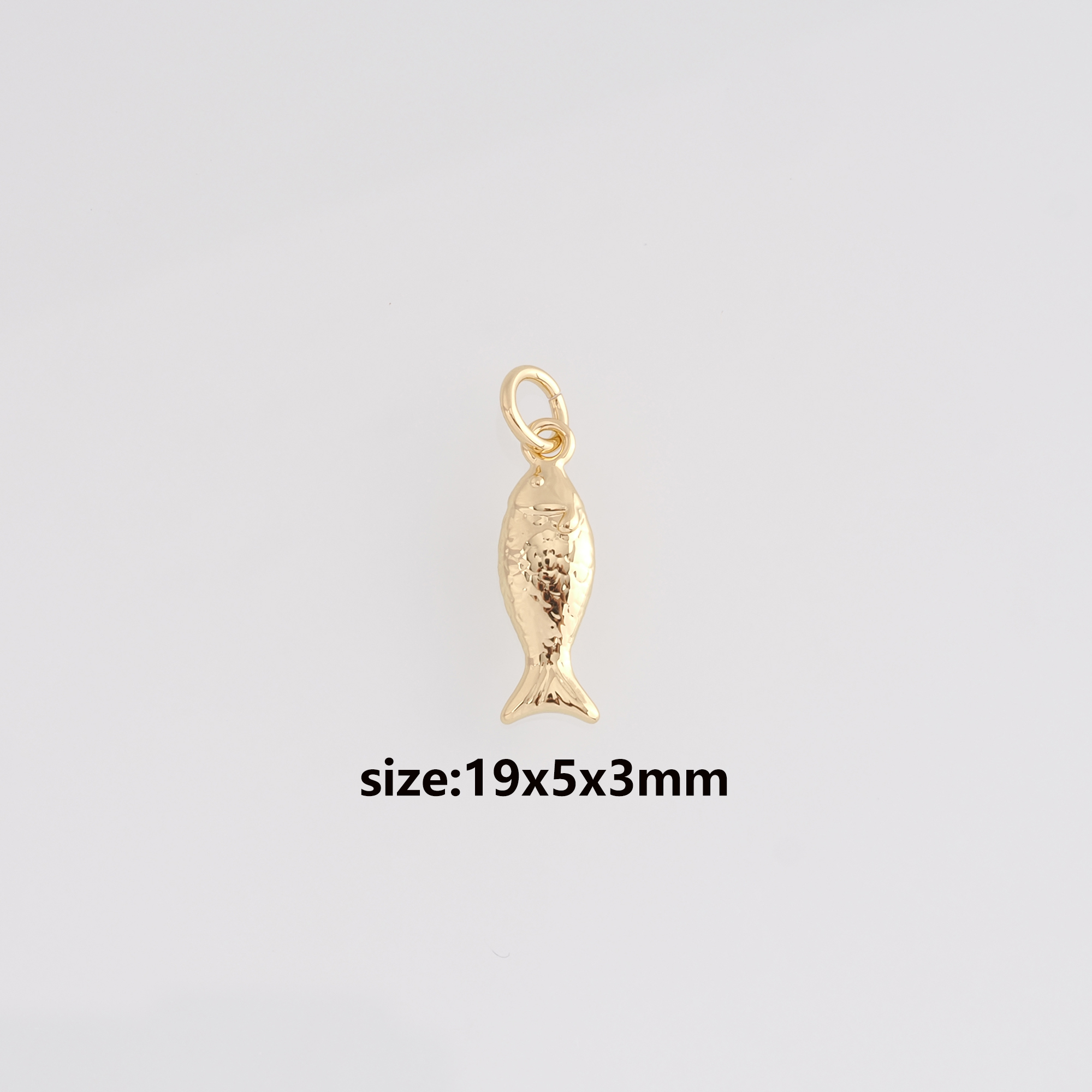 18K Gold Filled Fish Pendant,Ocean Fish Charm Earrings Necklace for DIY Jewelry Making Supply
