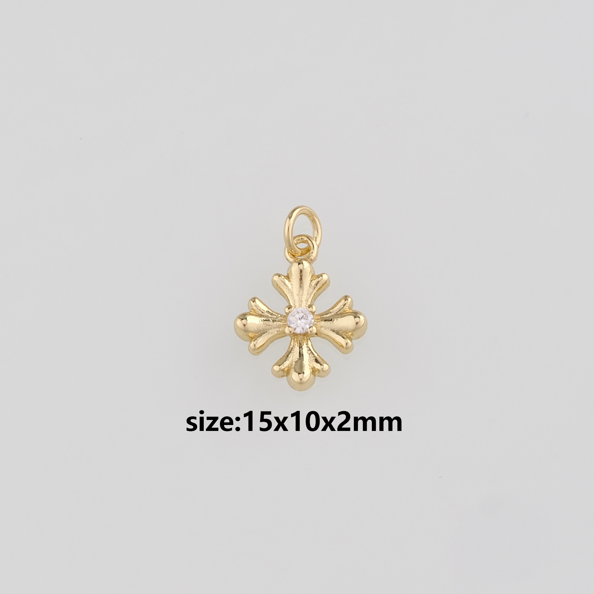 18K Gold Filled Cross Pendant,CZ Micro Pave Cross Charm Earrings Necklace for DIY Jewelry Making Supply