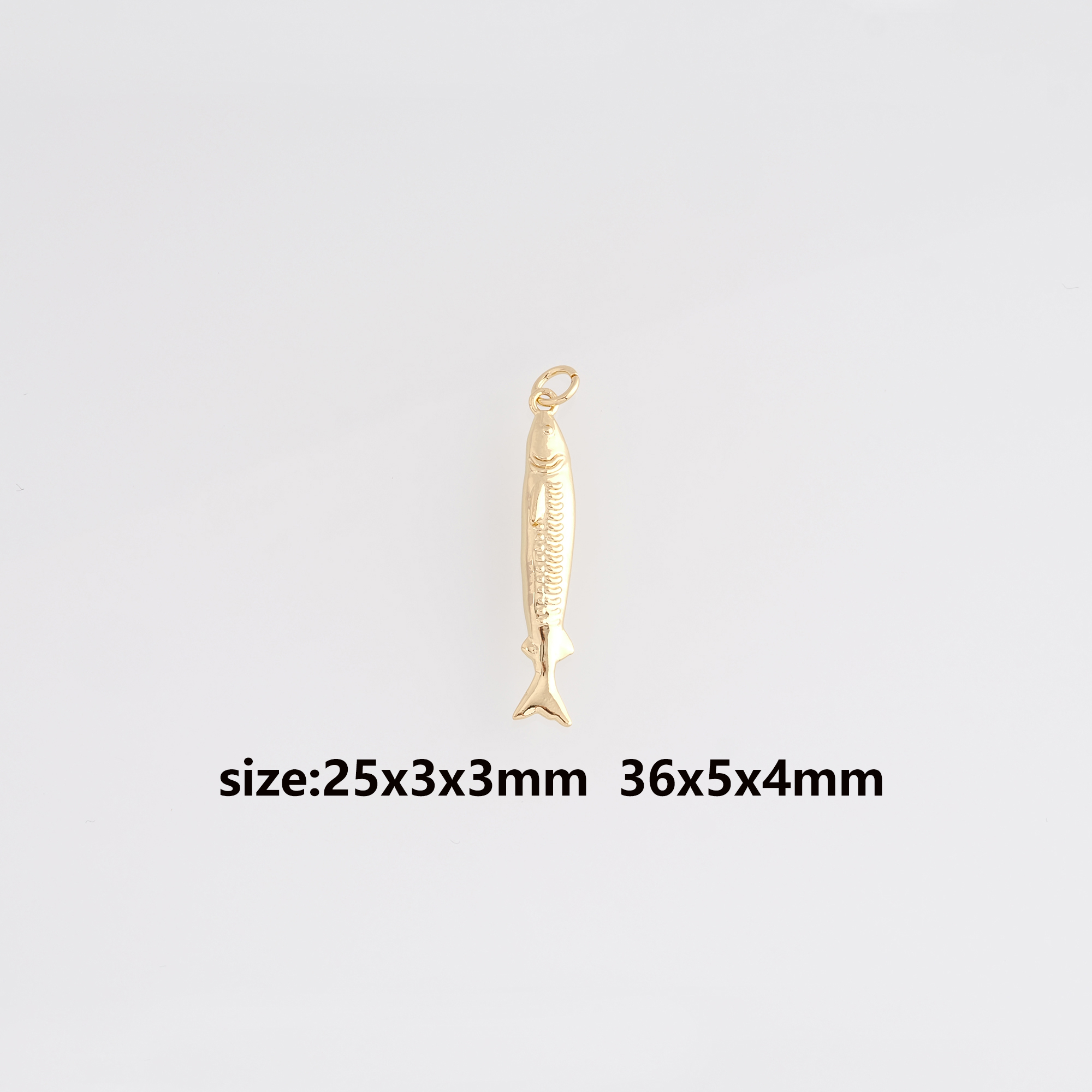 18K Gold Filled Fish Pendant,Ocean Fish Charm Earrings Necklace for DIY Jewelry Making Supply