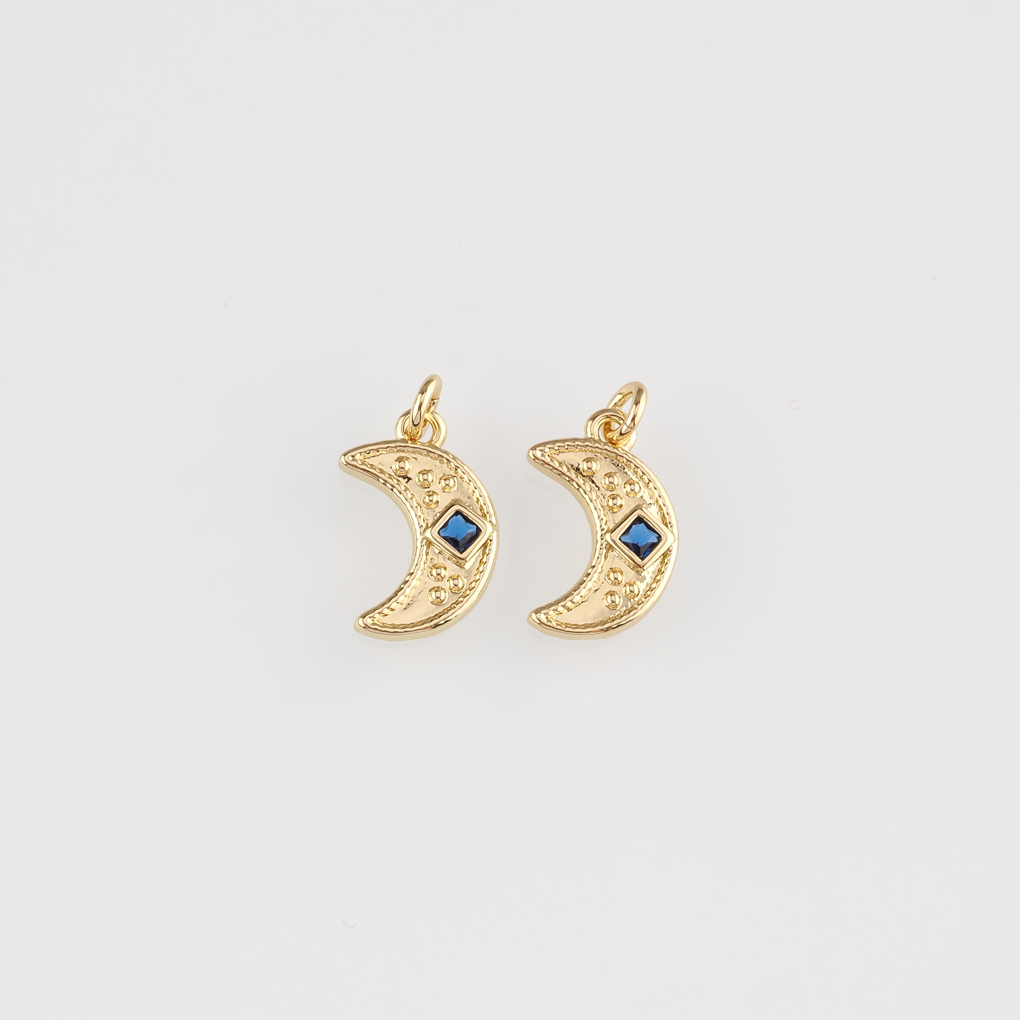 18K Gold Filled Moon Pendant,Celestial Charm Earrings Necklace for DIY Jewelry Making Supply