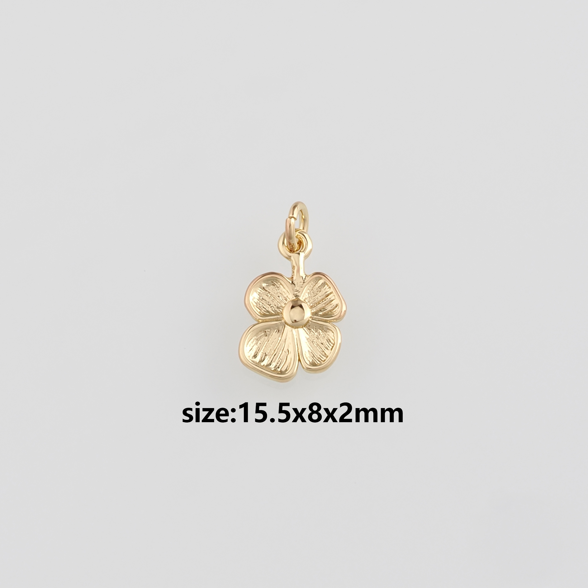 18K Gold Filled Flower Pendant,Flower Charm Earrings Necklace for DIY Jewelry Making Supply