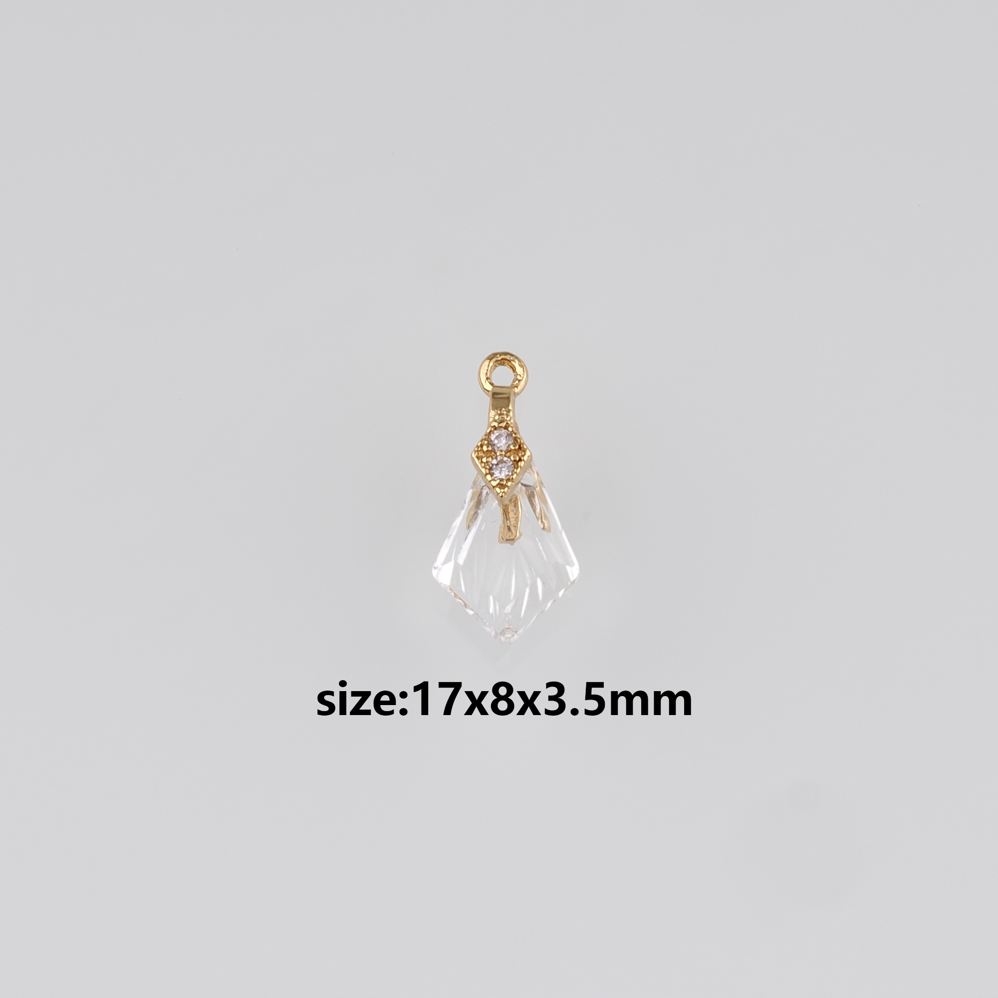 18K Gold Filled Rhombus Pendant,Rhombus Charm Earrings Necklace for DIY Jewelry Making Supply