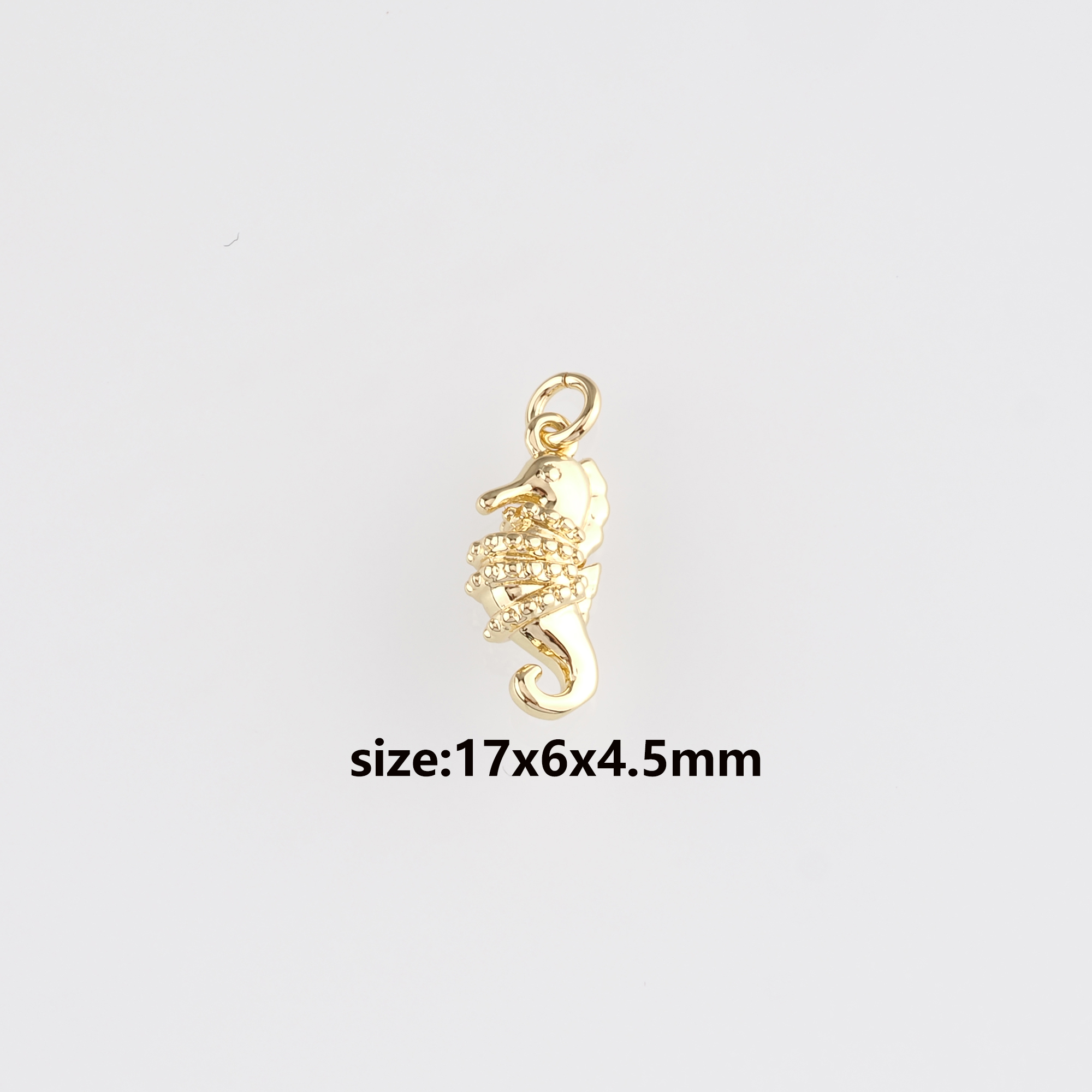 18K Gold Filled Seahorse Pendant,Gold Seahorse Charm Earrings Necklace for DIY Jewelry Making Supply
