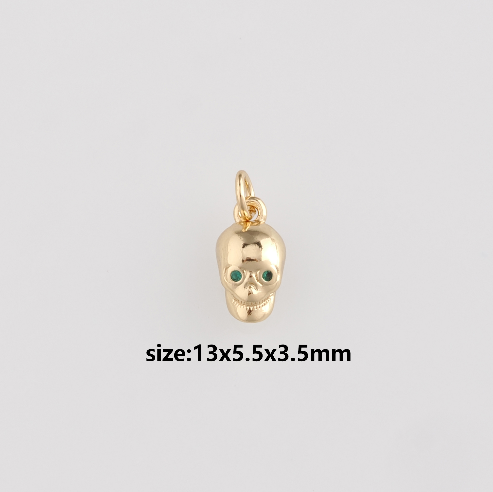 18K Gold Filled Skull Pendant,Dainty Skull Charm Earrings Necklace for DIY Jewelry Making Supply